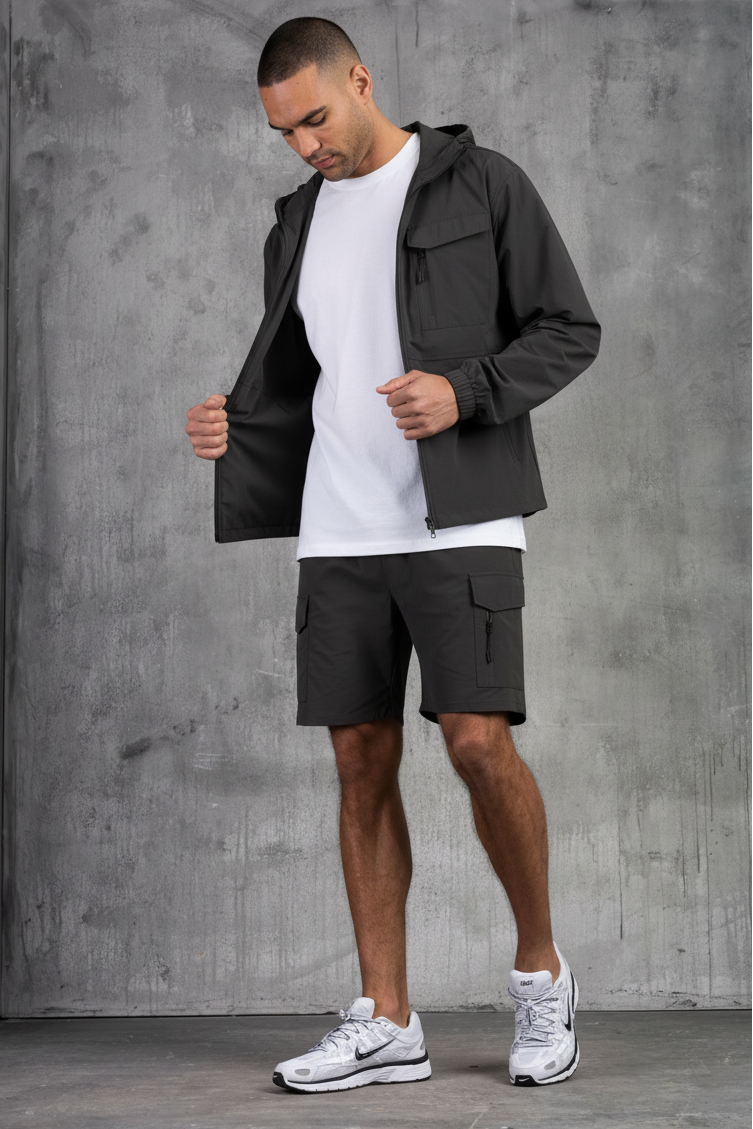 JETSTAR JACKET & SHORT SET - IRON GREY