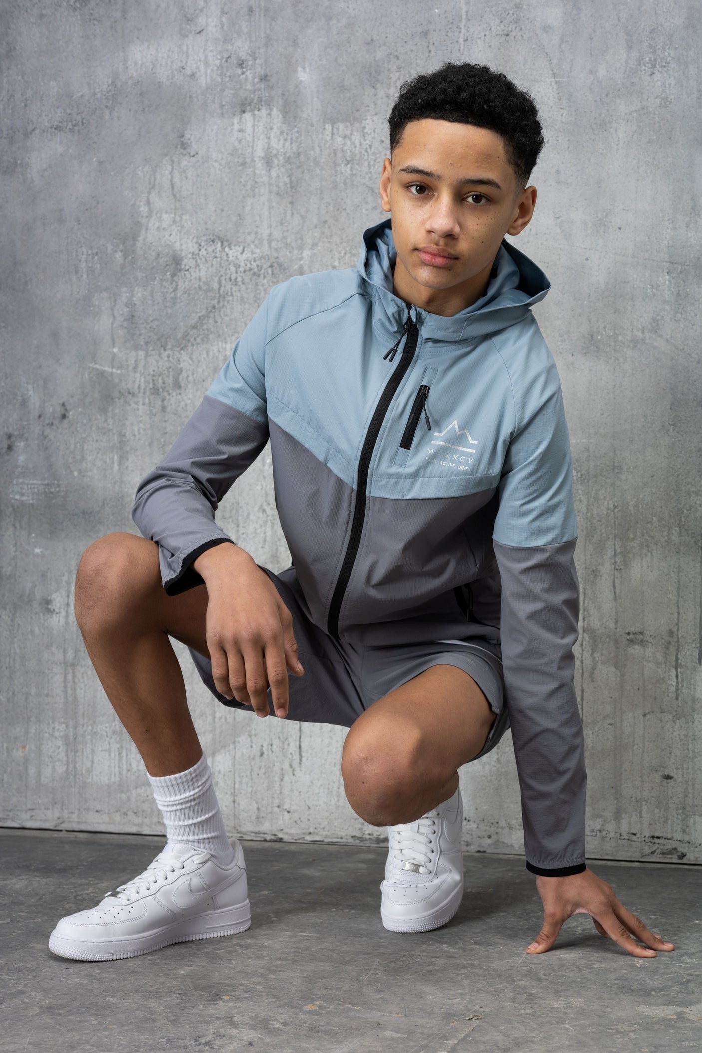 RAPELL JUNIOR TECH JACKET & SHORT - SKY/GREY