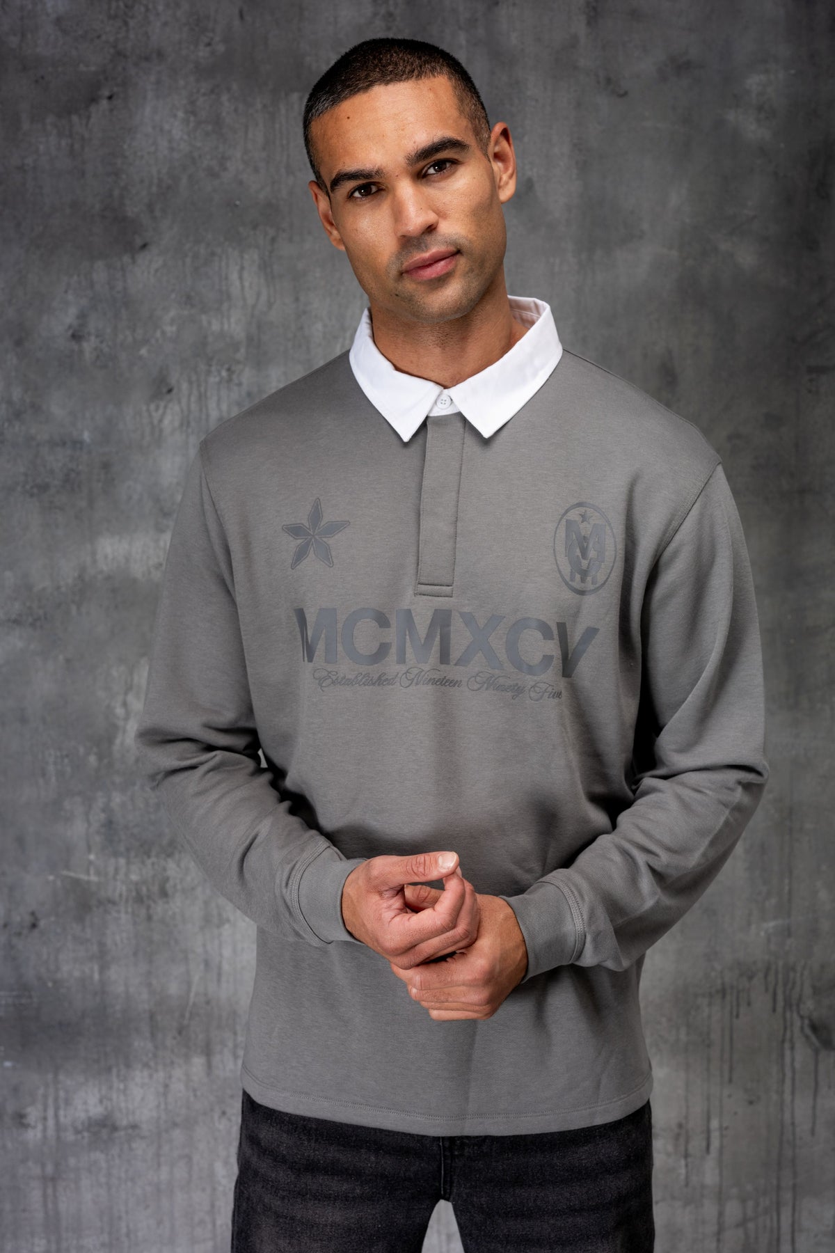 HAMPTON POLO SHIRT - LAVA GREY