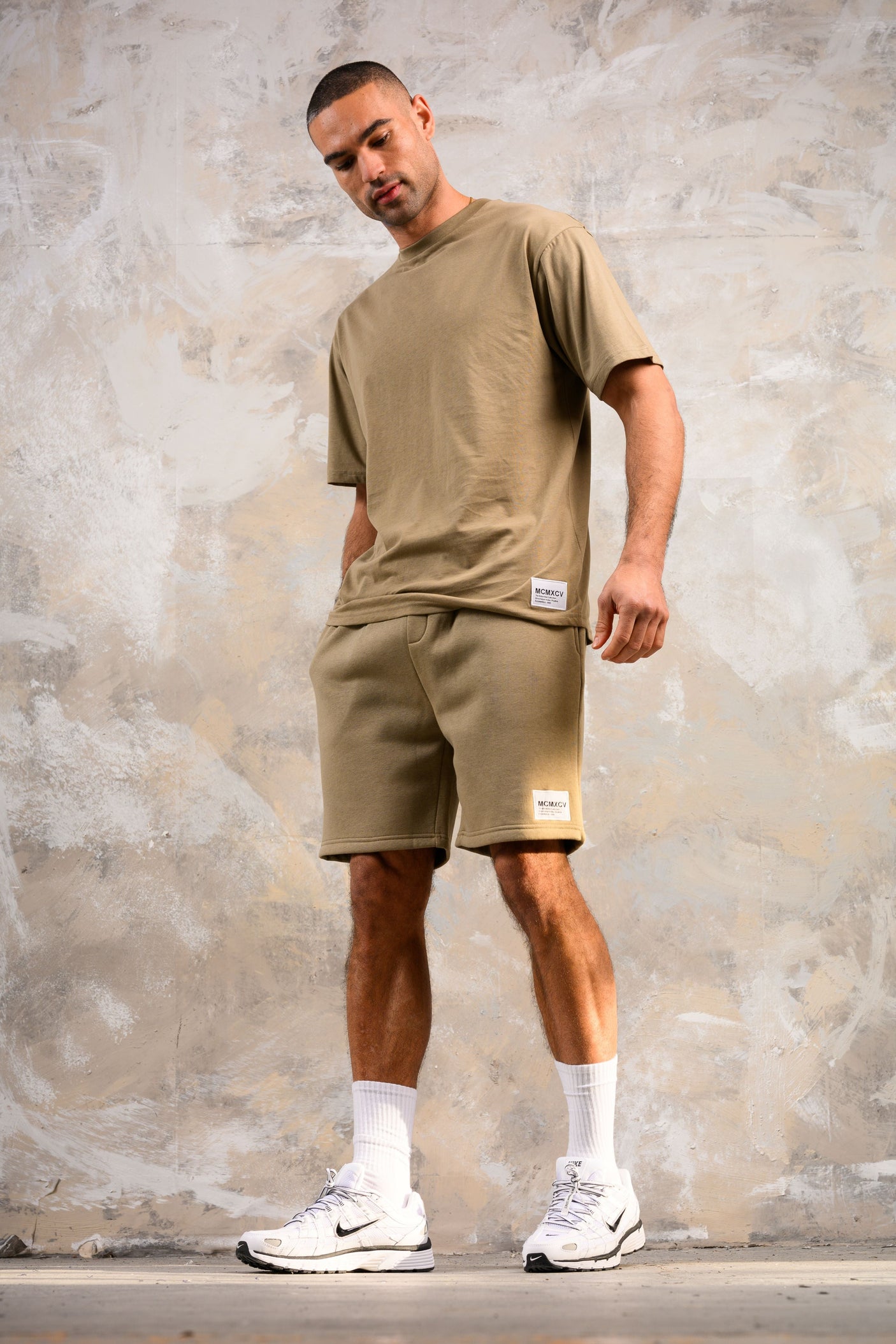 APOLLO HOODY TEE & SHORT SET - STONE