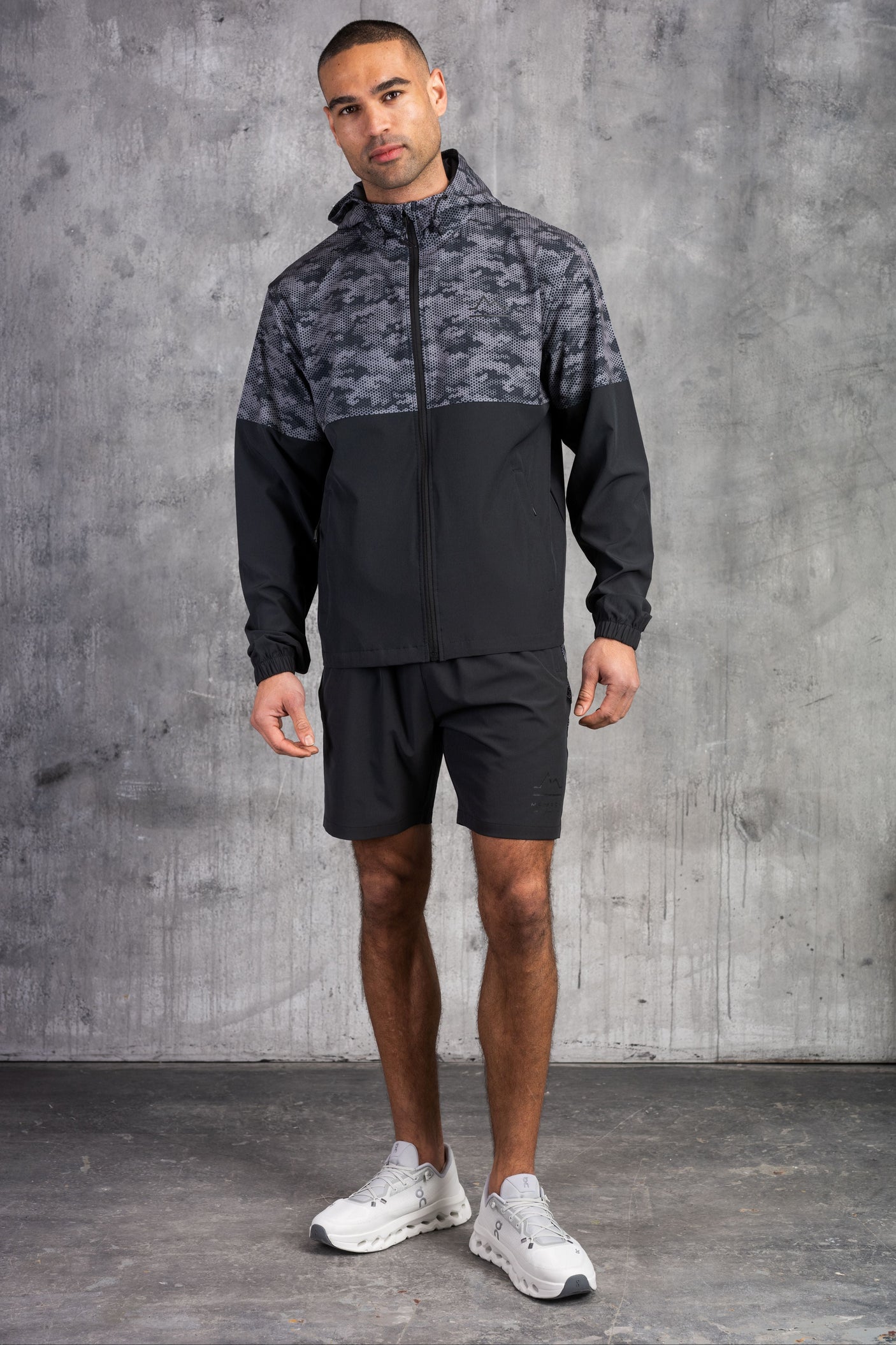 ARMOUR WINDBREAKER JACKET & SHORT - GREY/BLACK