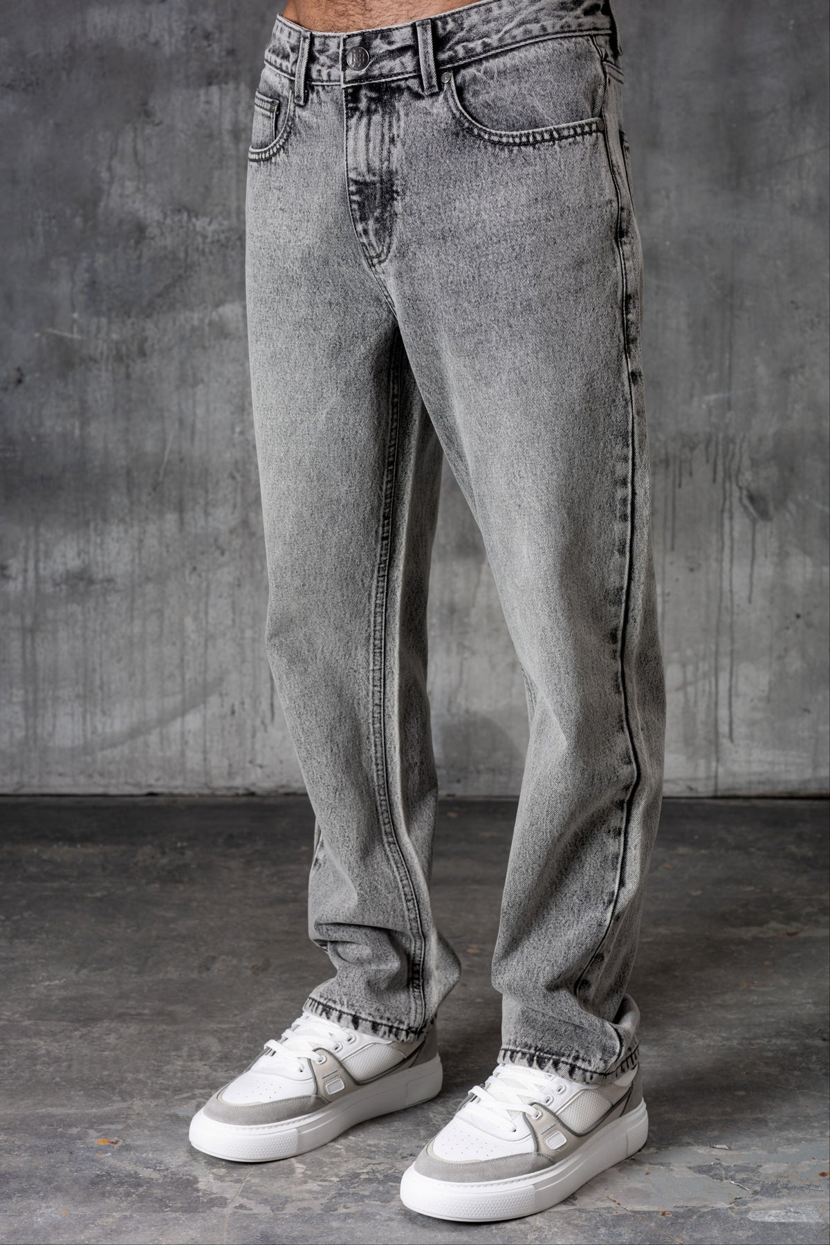 CLUB Premium Washed Denim Jeans - GREY
