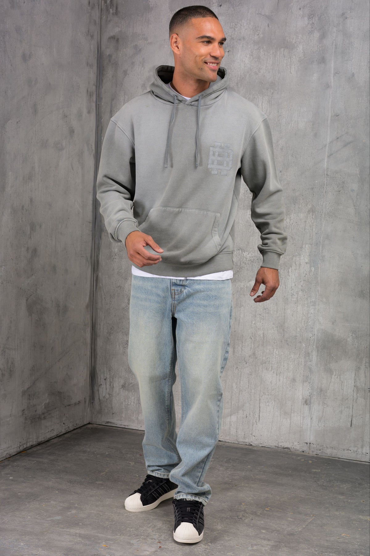 CLUB Washed Denim Jeans - BLUE
