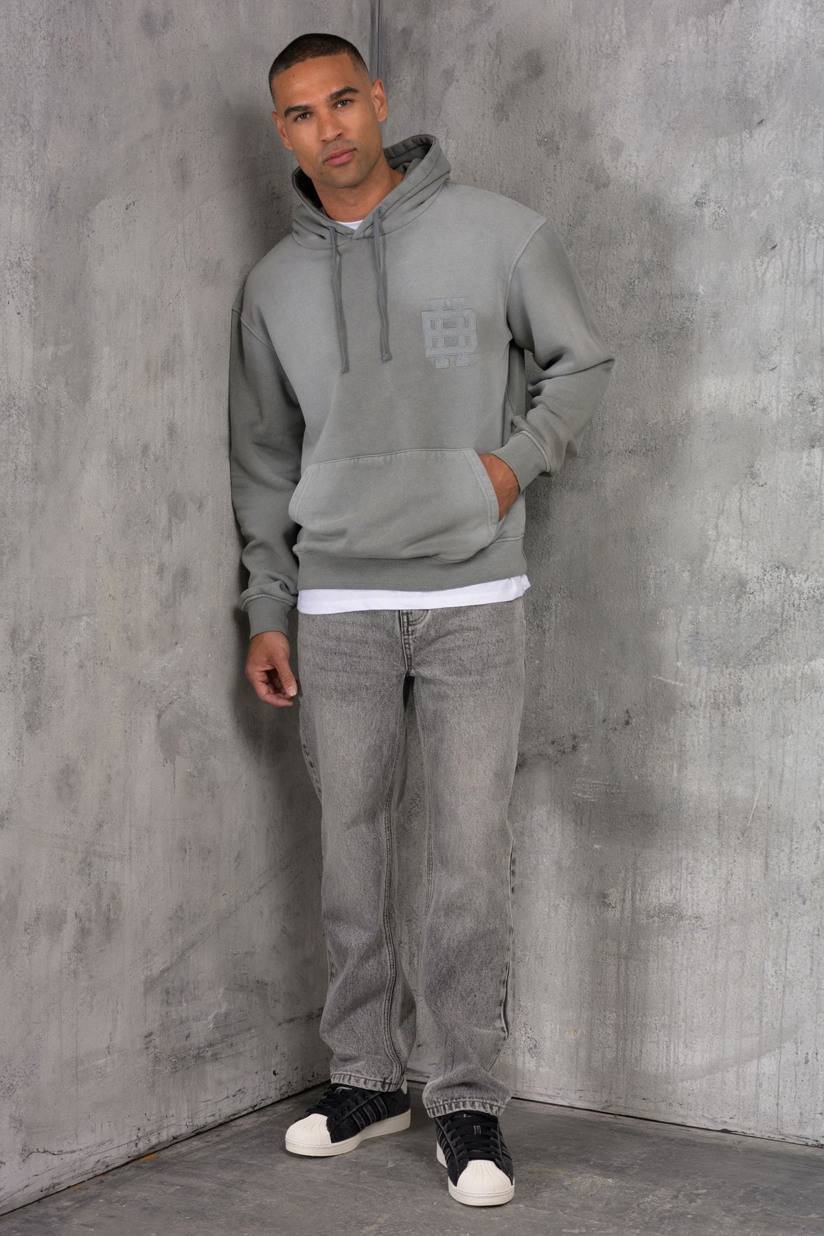 CLUB Washed Denim Jeans - GREY