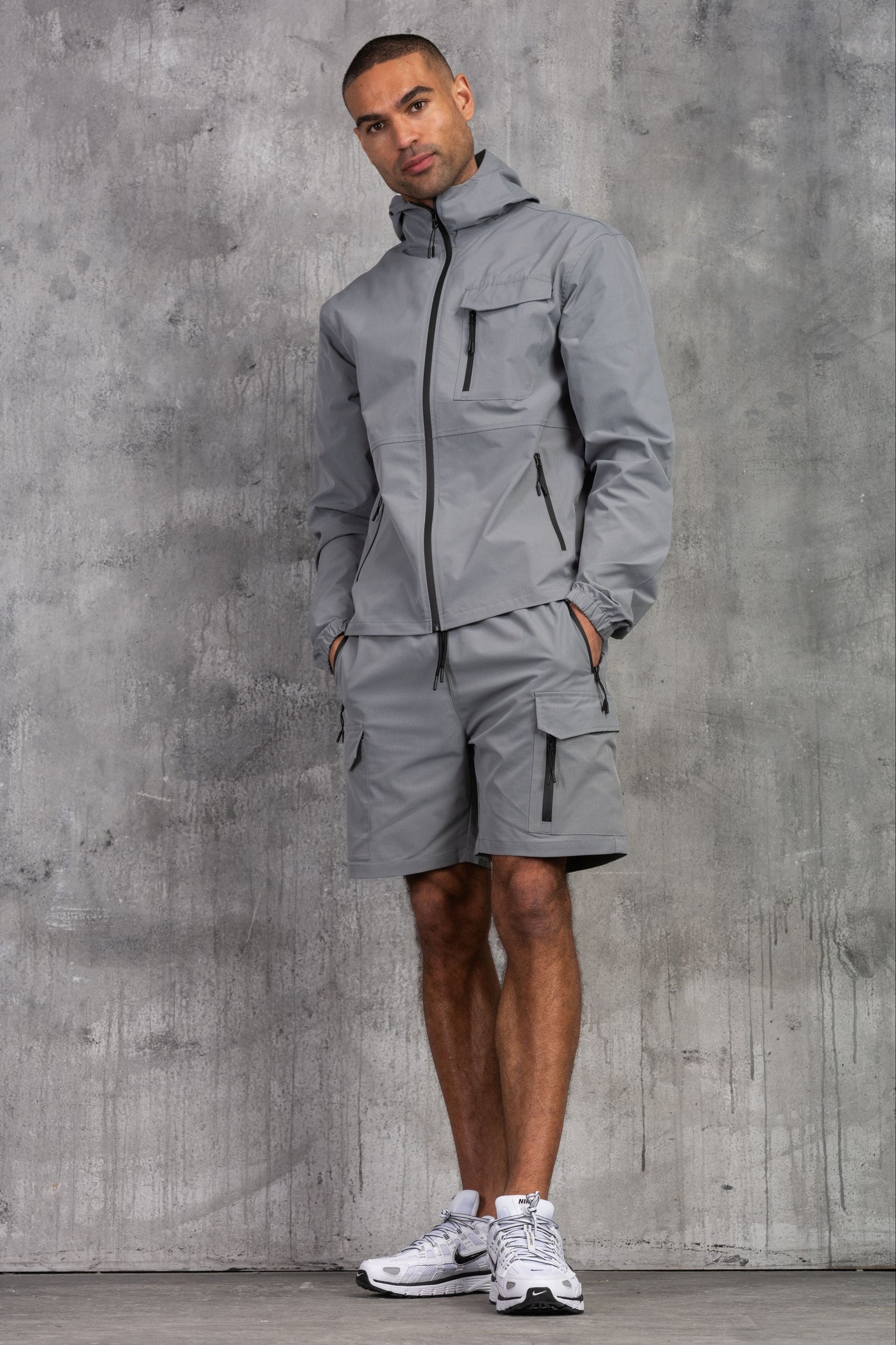FALCON JACKET & SHORT SET - MID GREY