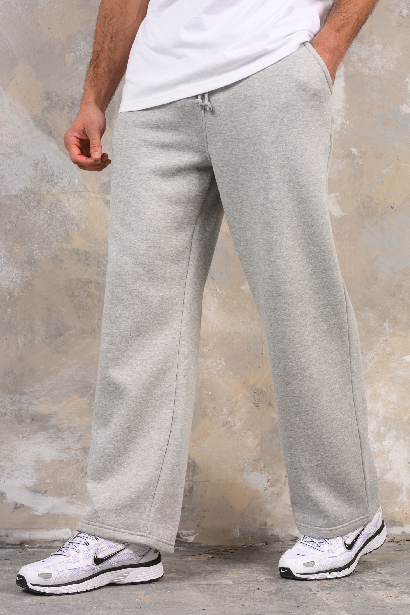 FELIX (UNBRANDED) OPEN HEM JOGGERS - GREY MARL