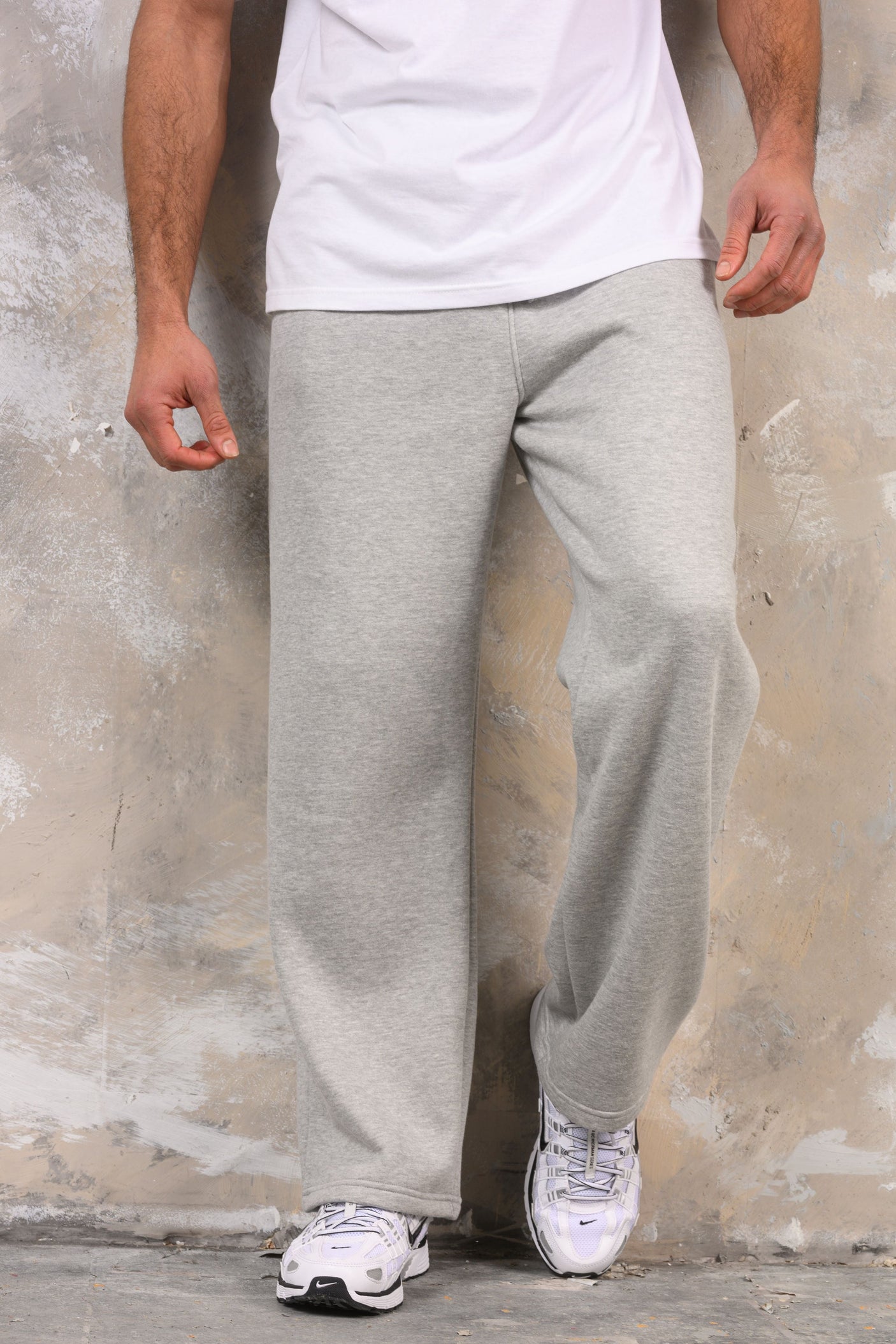 FELIX (UNBRANDED) OPEN HEM JOGGERS - GREY MARL