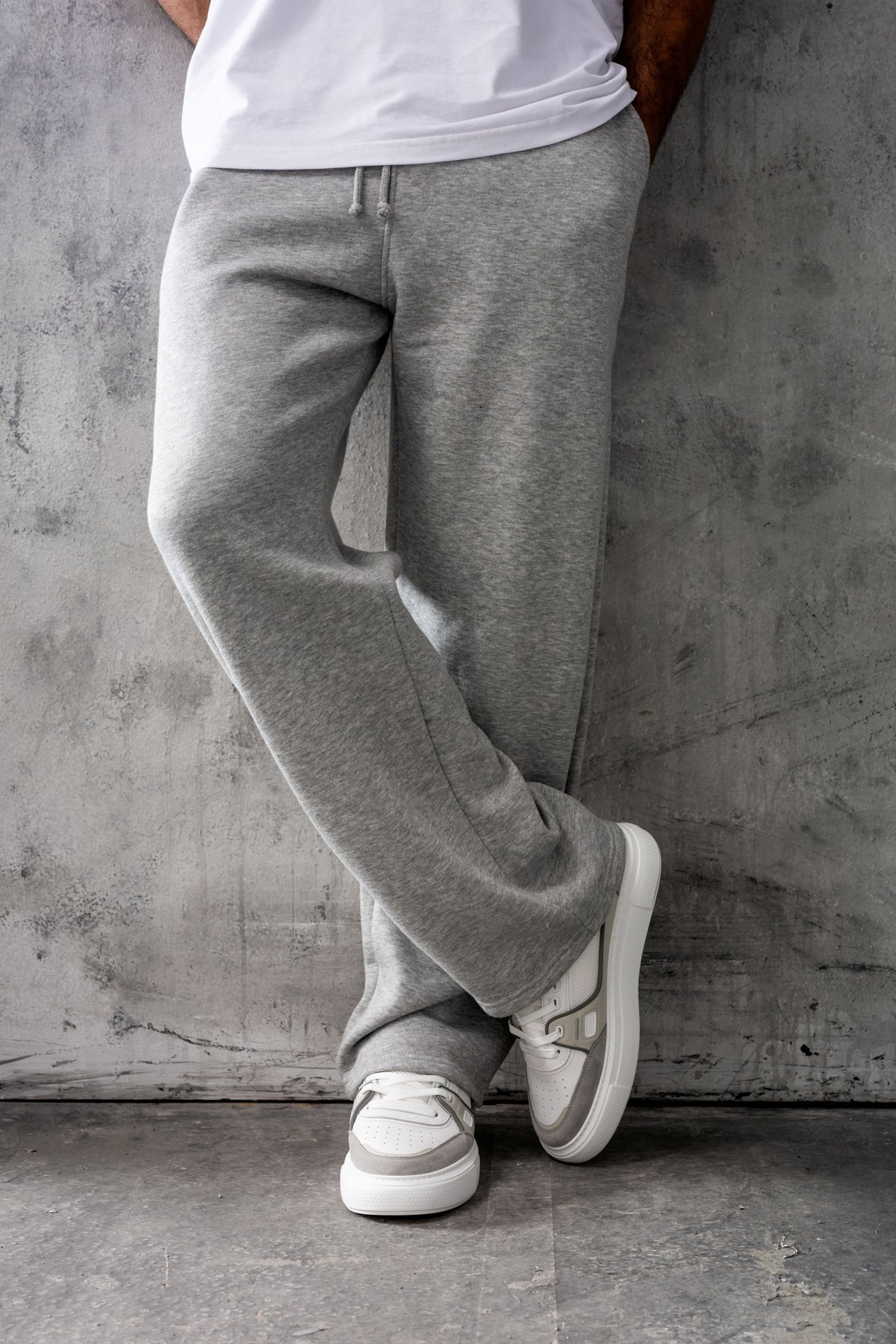 FELIX (UNBRANDED) OPEN HEM JOGGERS - GREY MARL