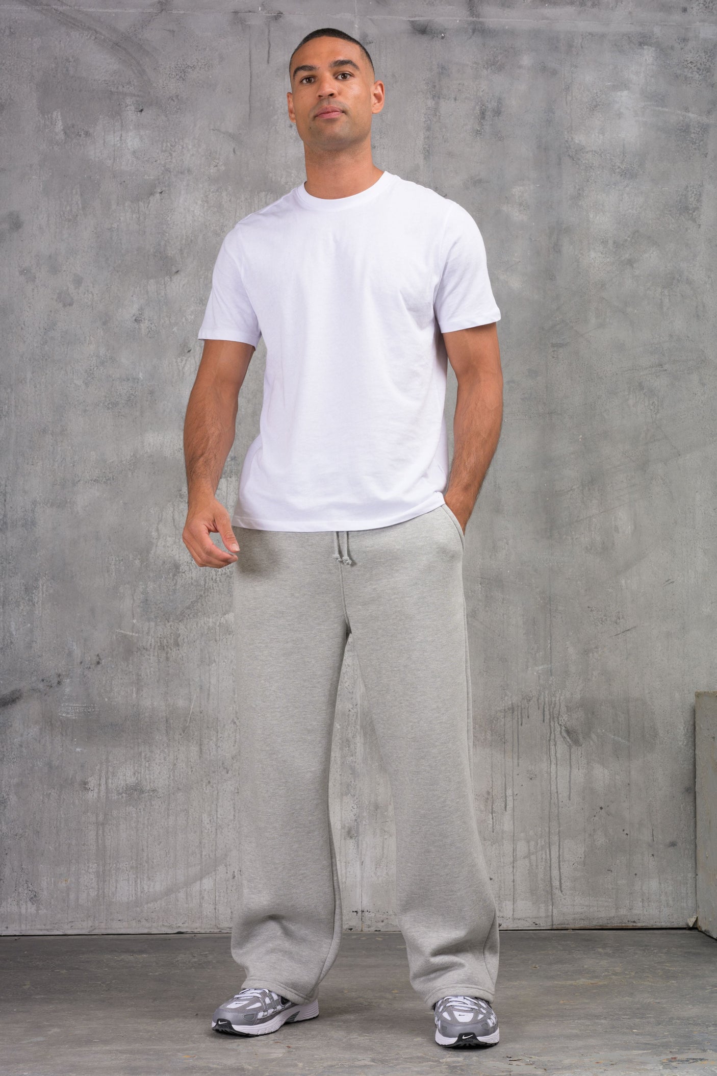 FELIX (UNBRANDED) OPEN HEM JOGGERS - GREY MARL