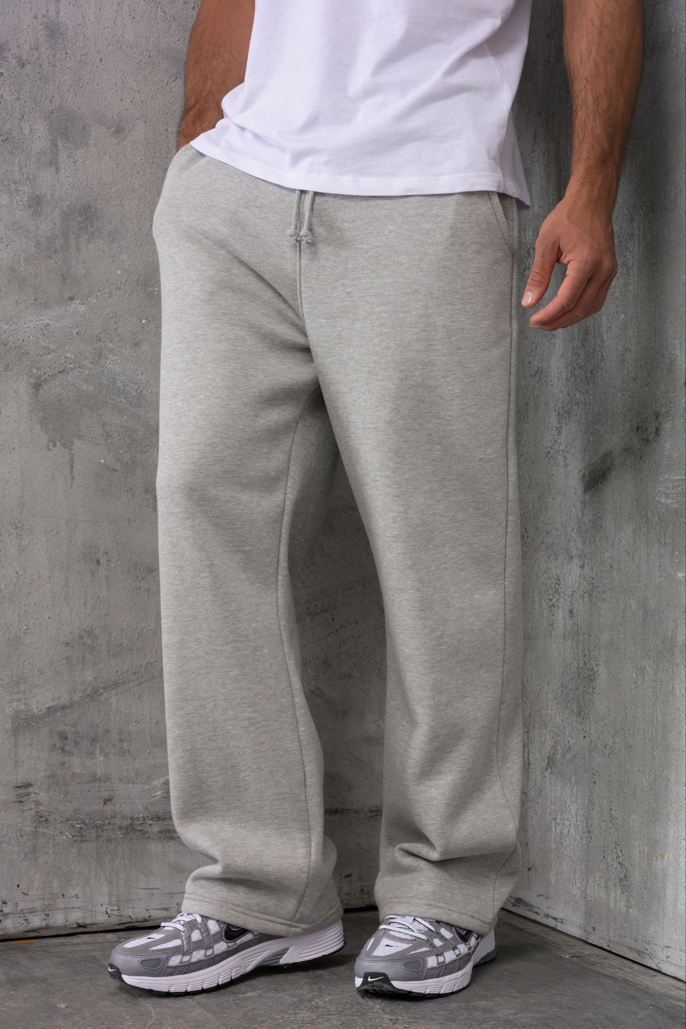 FELIX (UNBRANDED) OPEN HEM JOGGERS - GREY MARL