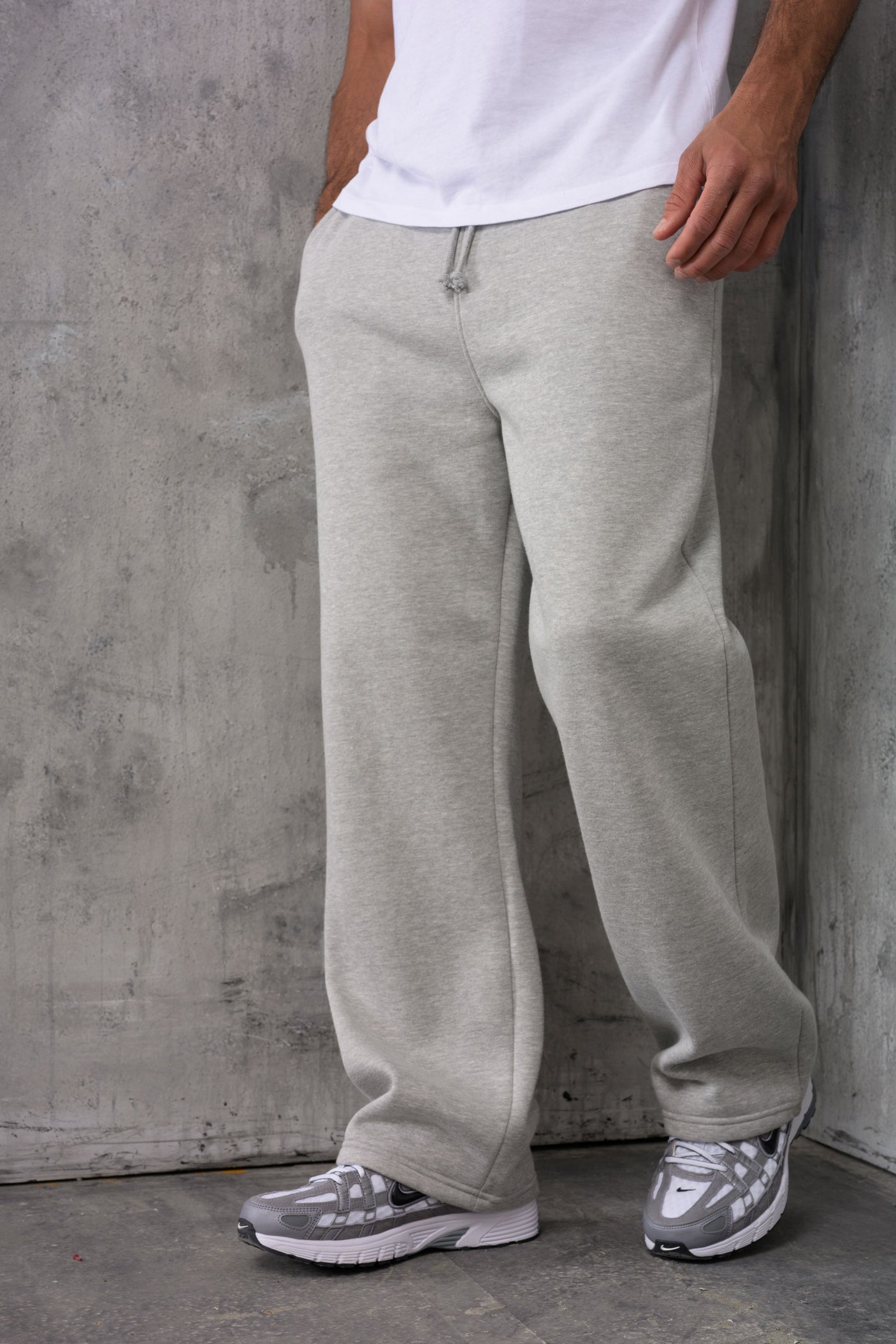FELIX (UNBRANDED) OPEN HEM JOGGERS - GREY MARL