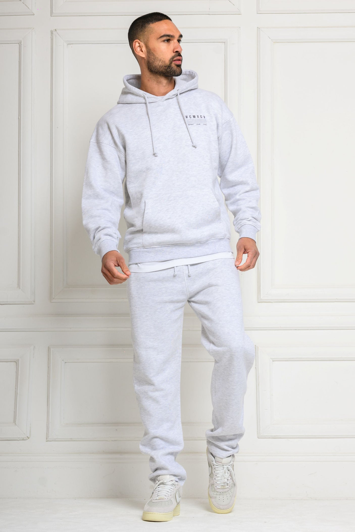 FELIX (UNBRANDED) STRAIGHT LEG JOGGERS - GREY MARL