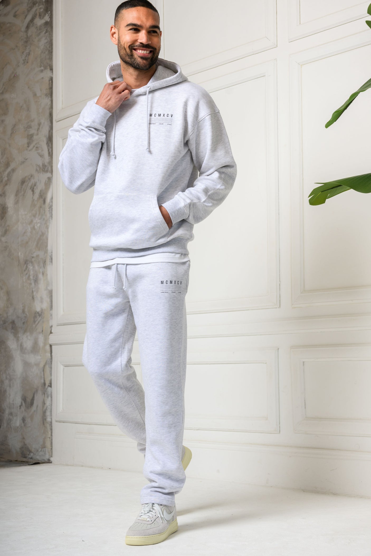 FENTON STRAIGHT LEG JOGGERS - GREY MARL