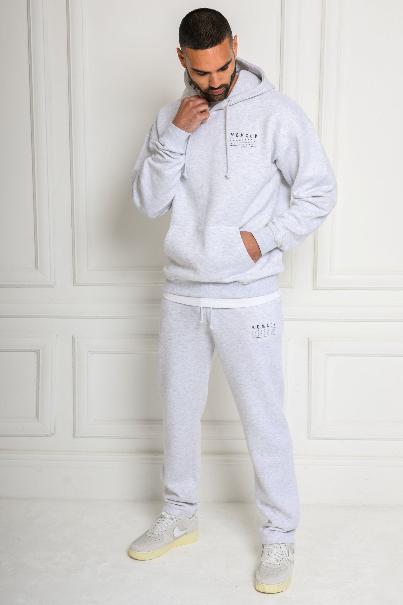 FENTON STRAIGHT LEG JOGGERS - GREY MARL