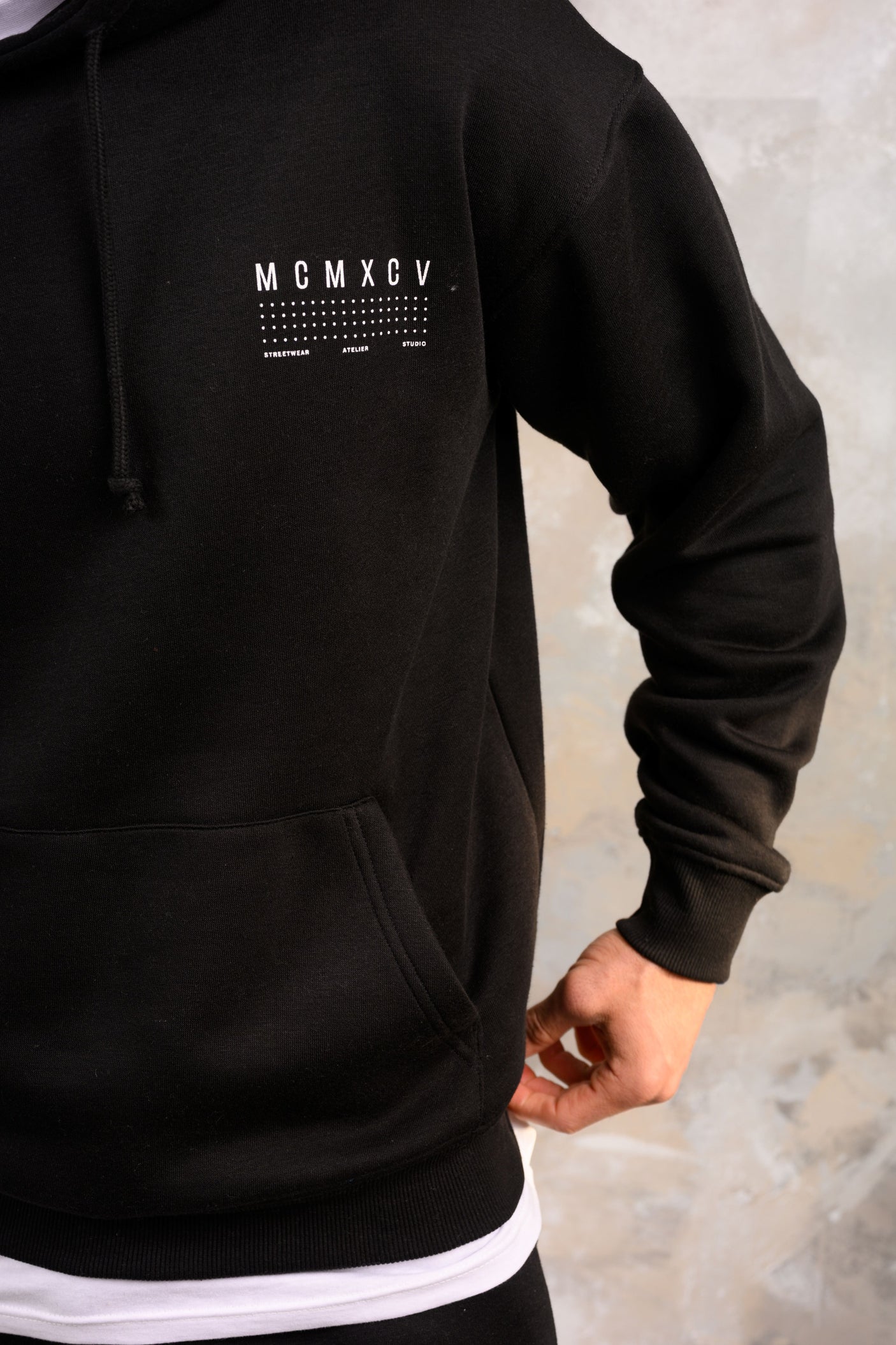 FENTON HOODY TEE & SHORT SET - BLACK