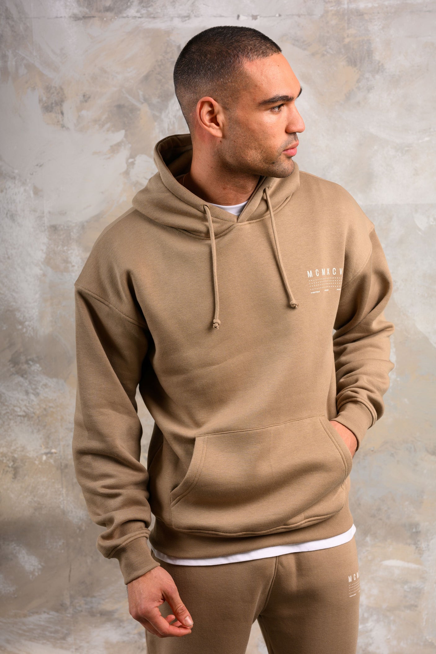FENTON HOODY TEE & SHORT SET - STONE