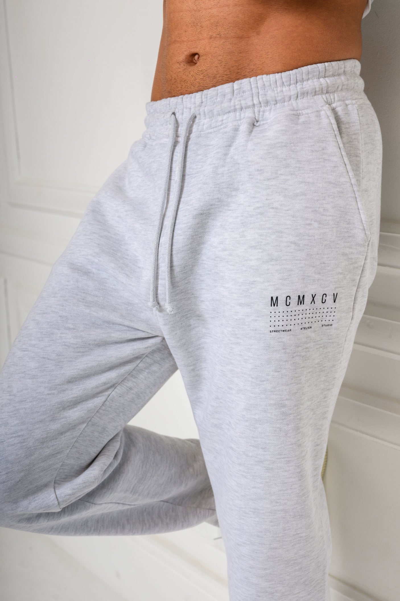 FENTON STRAIGHT LEG JOGGERS - GREY MARL