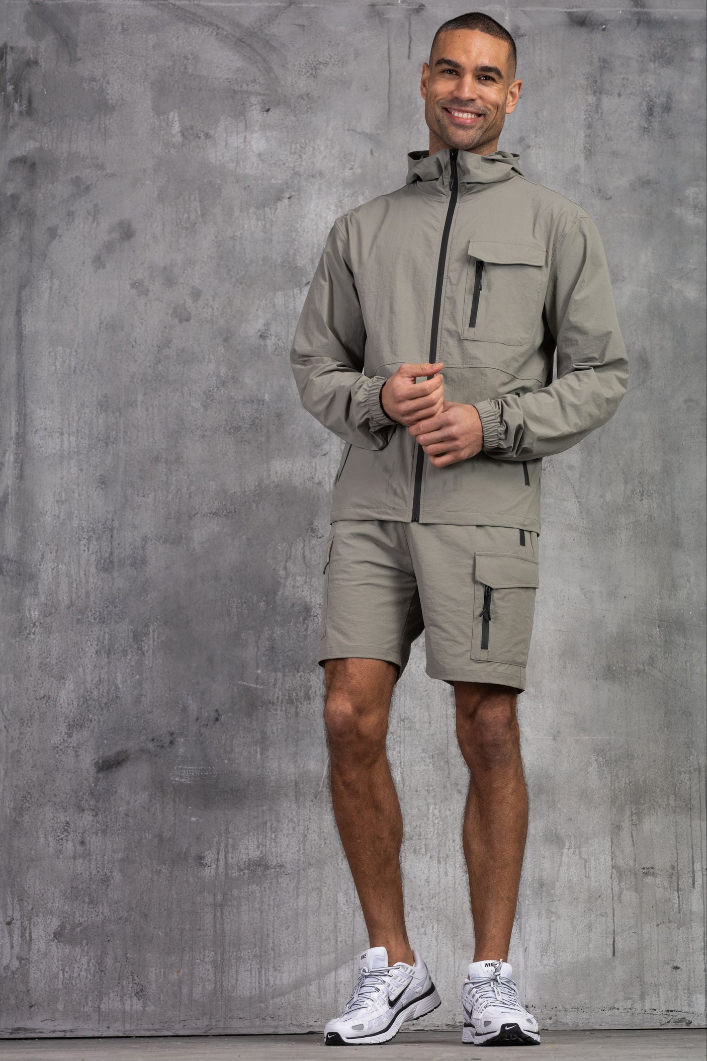 JETSTAR JACKET & SHORT SET - LT KHAKI