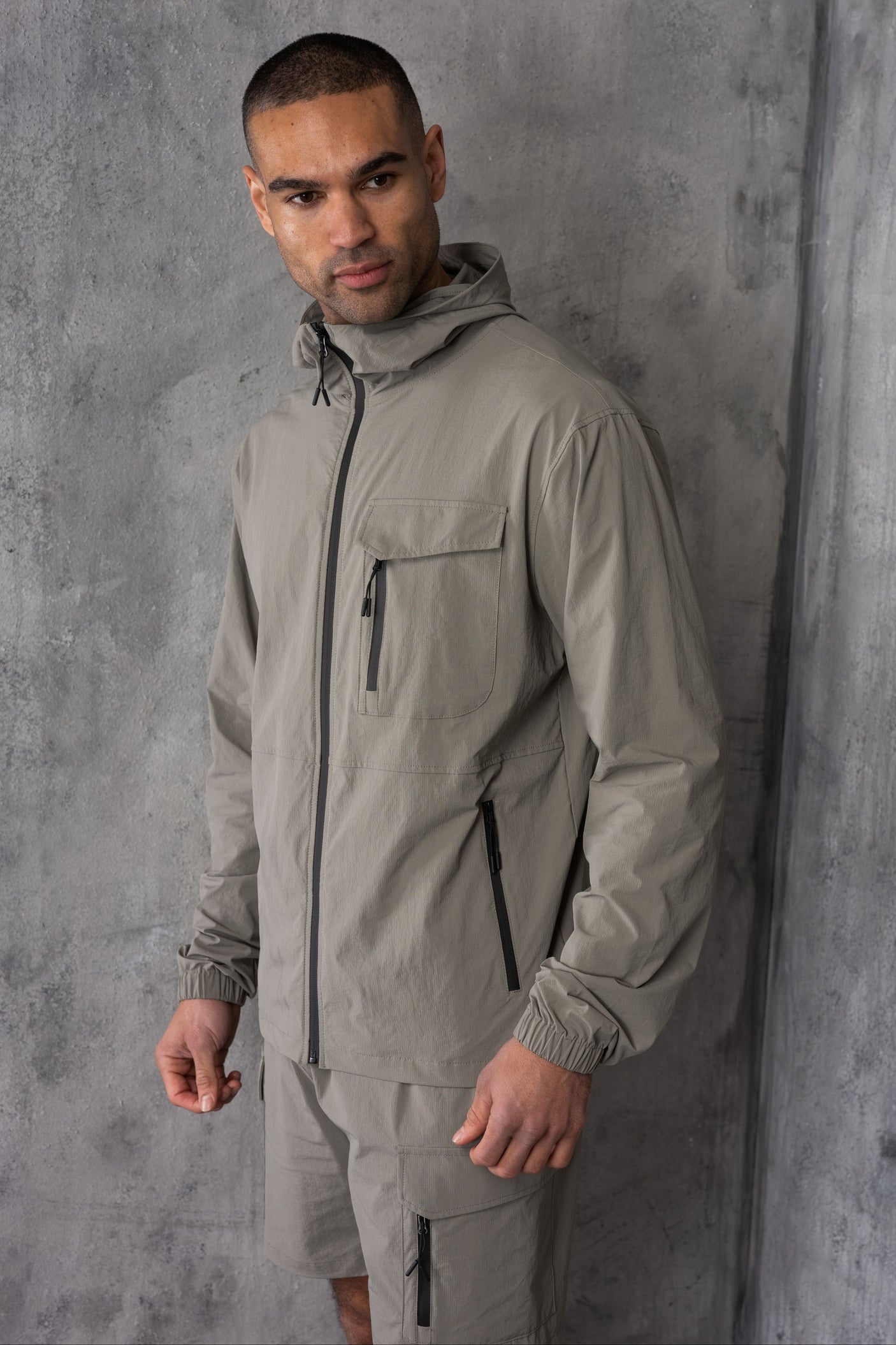 JETSTAR JACKET & SHORT SET - LT KHAKI