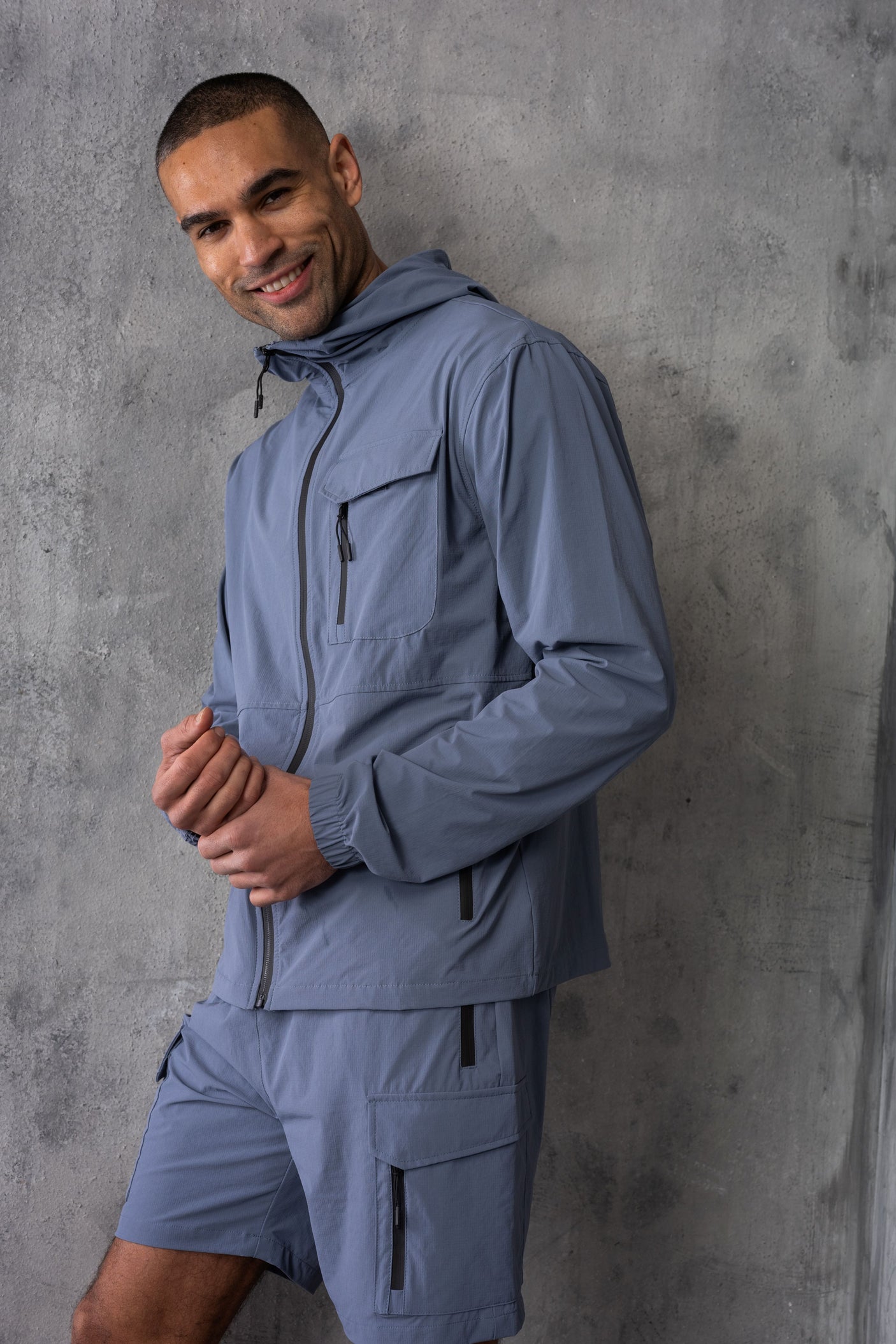 JETSTAR JACKET & SHORT SET - MID BLUE