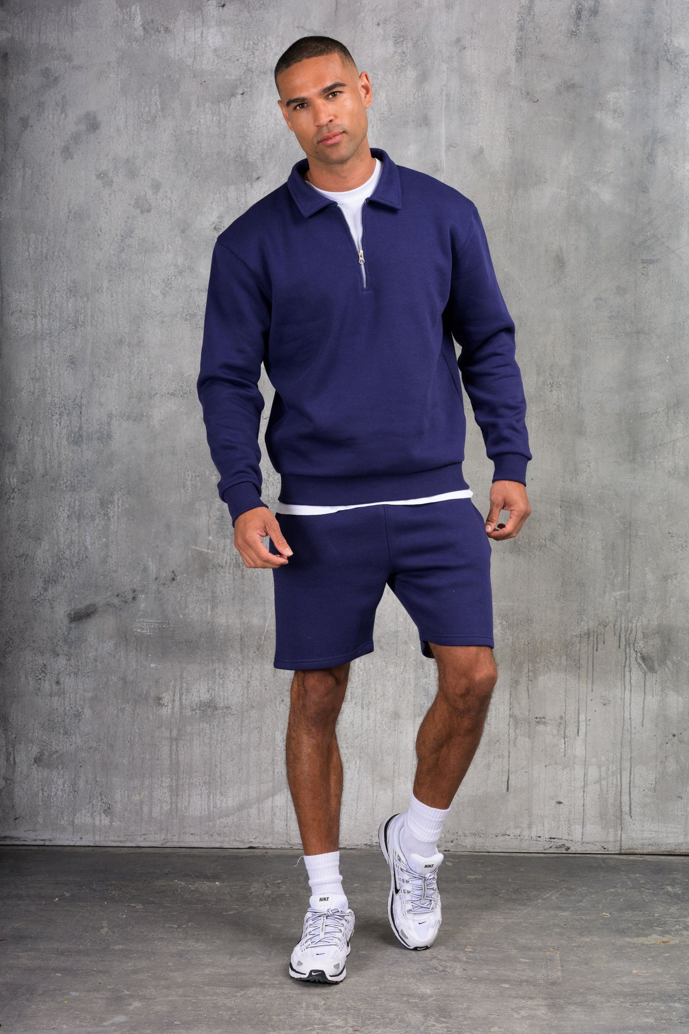 MATEUS 1/4 ZIP & SHORT SET - BLUE