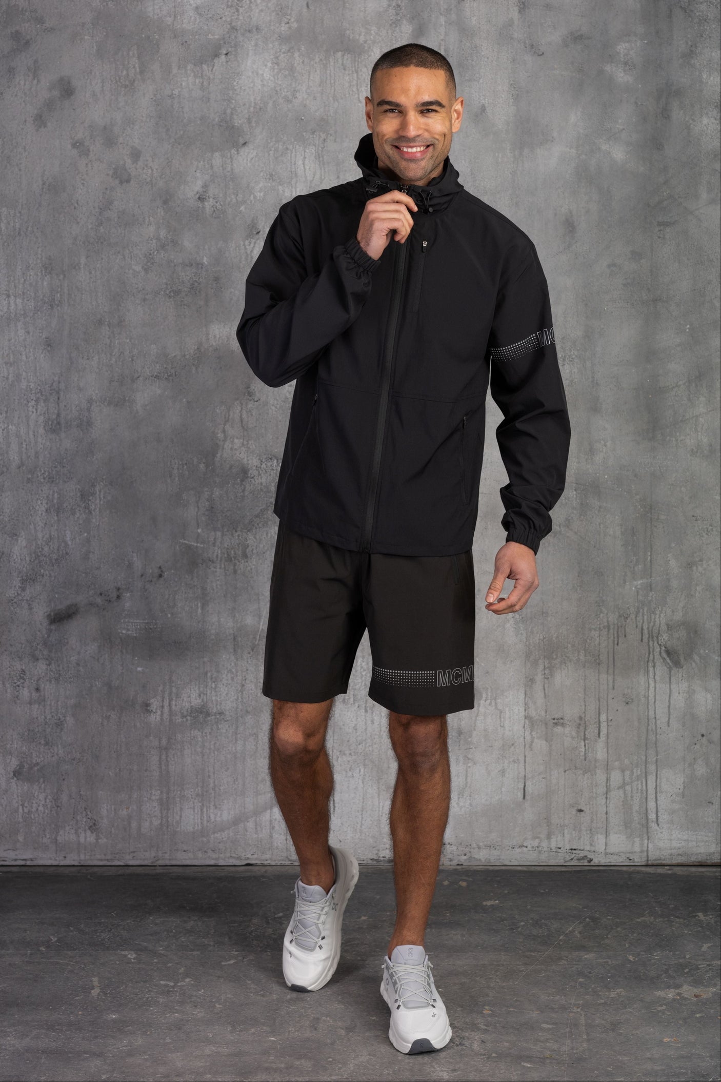 OLYMPUS WINDBREAKER JACKET & SHORT SET- BLACK