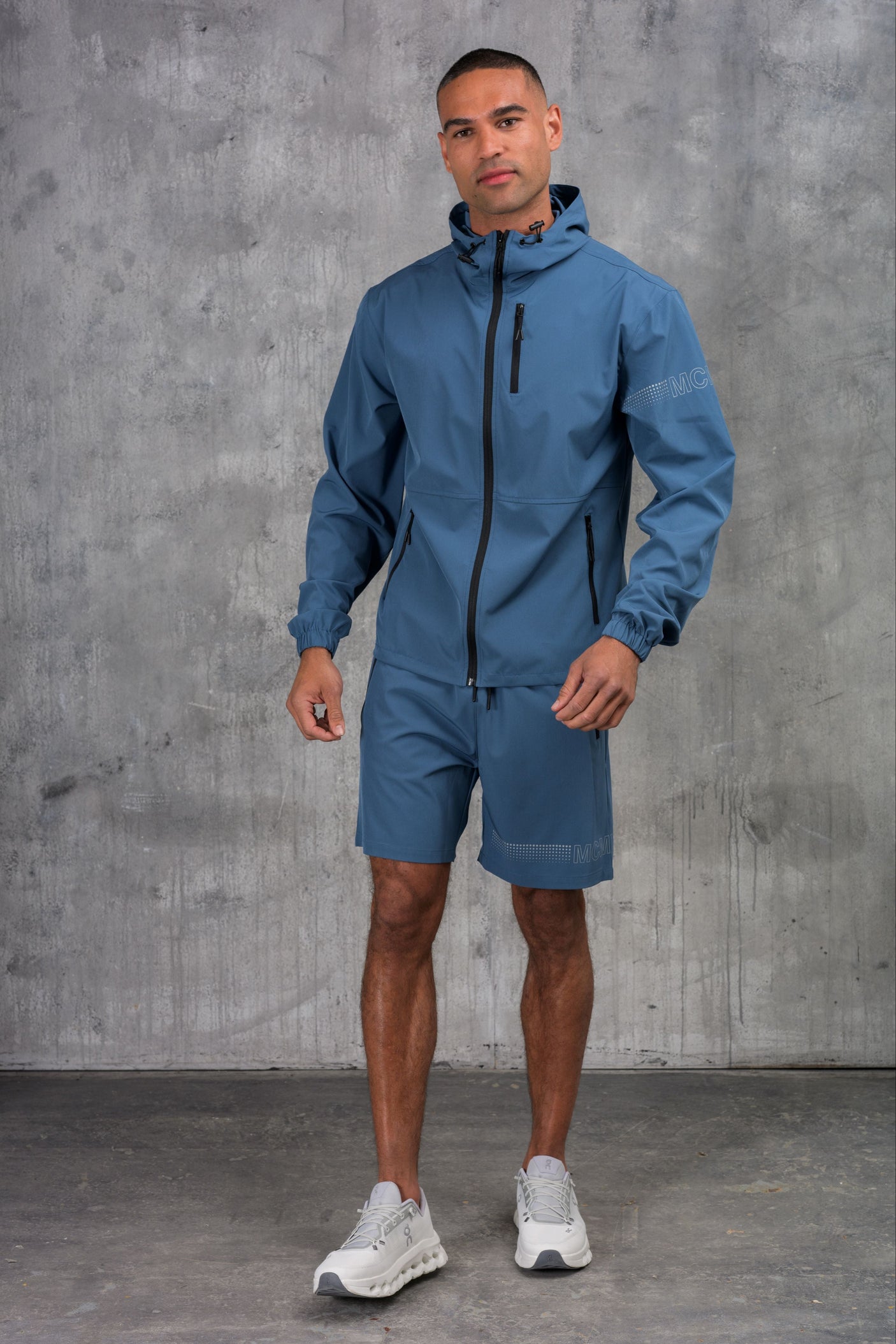 OLYMPUS WINDBREAKER JACKET & SHORT SET- BLUE