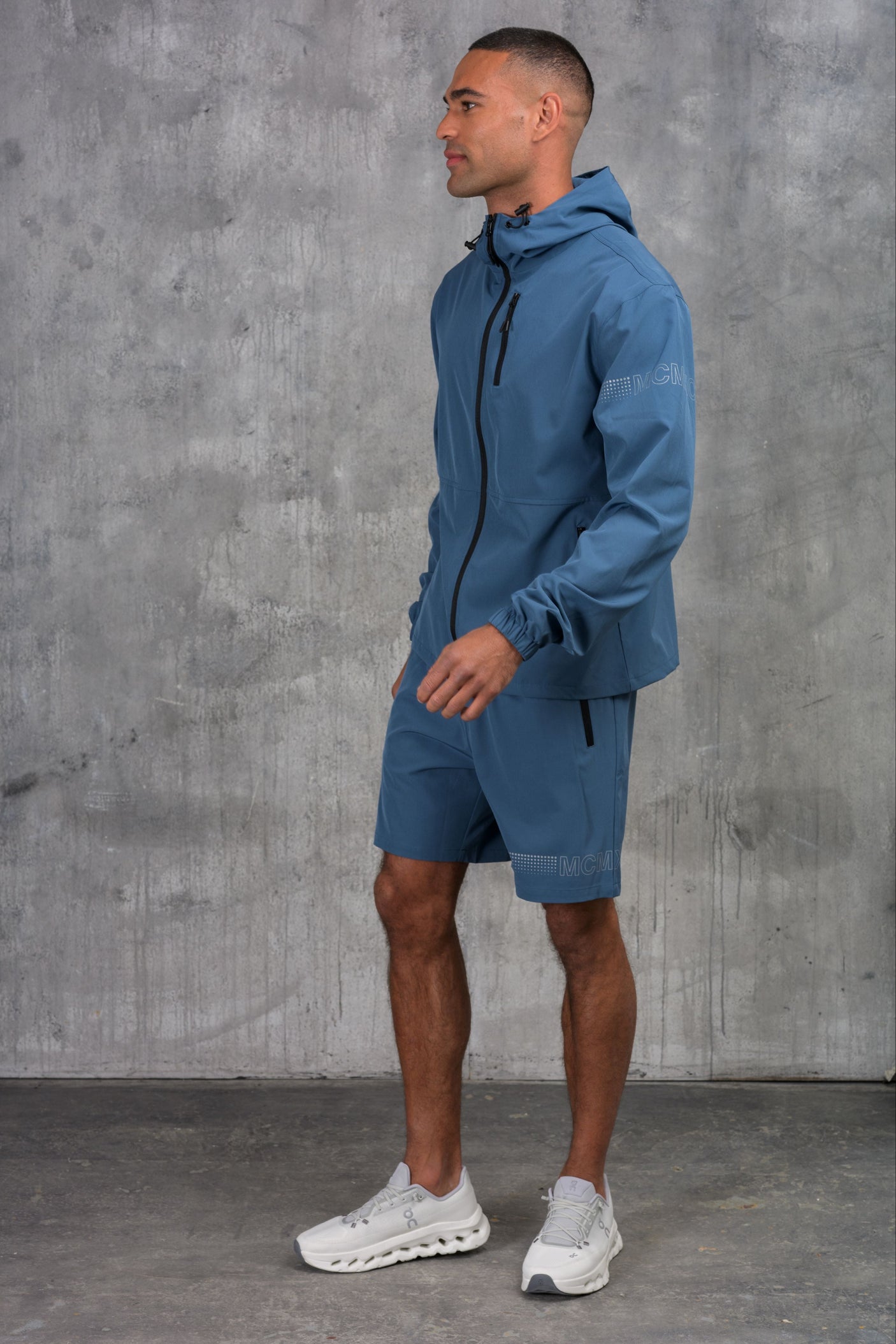 OLYMPUS WINDBREAKER JACKET & SHORT SET- BLUE