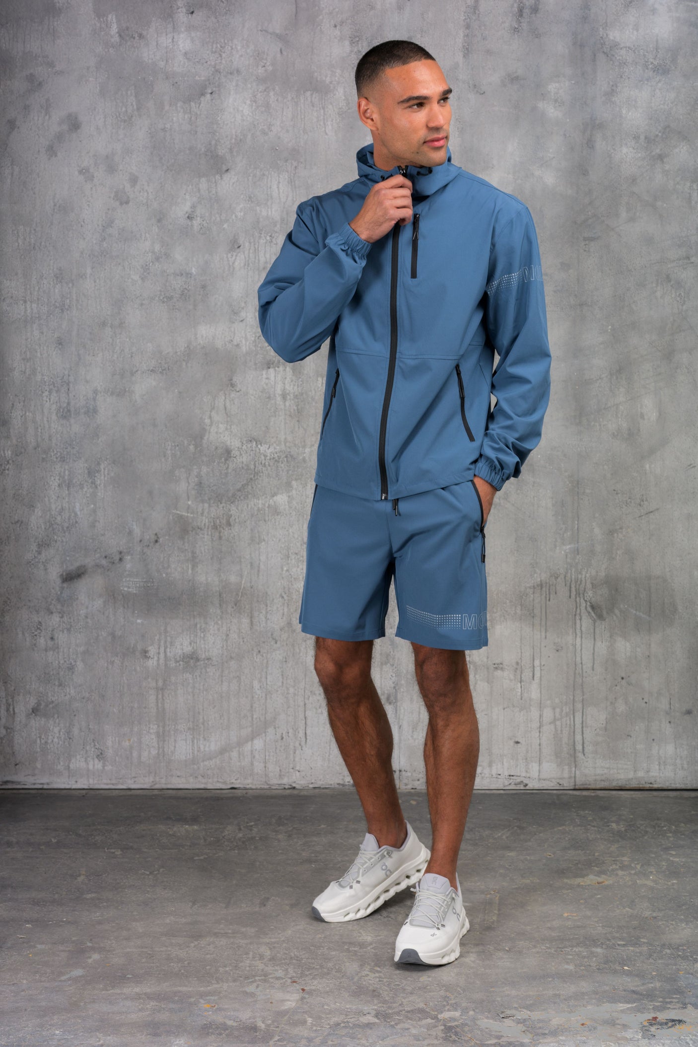 OLYMPUS WINDBREAKER JACKET & SHORT SET- BLUE