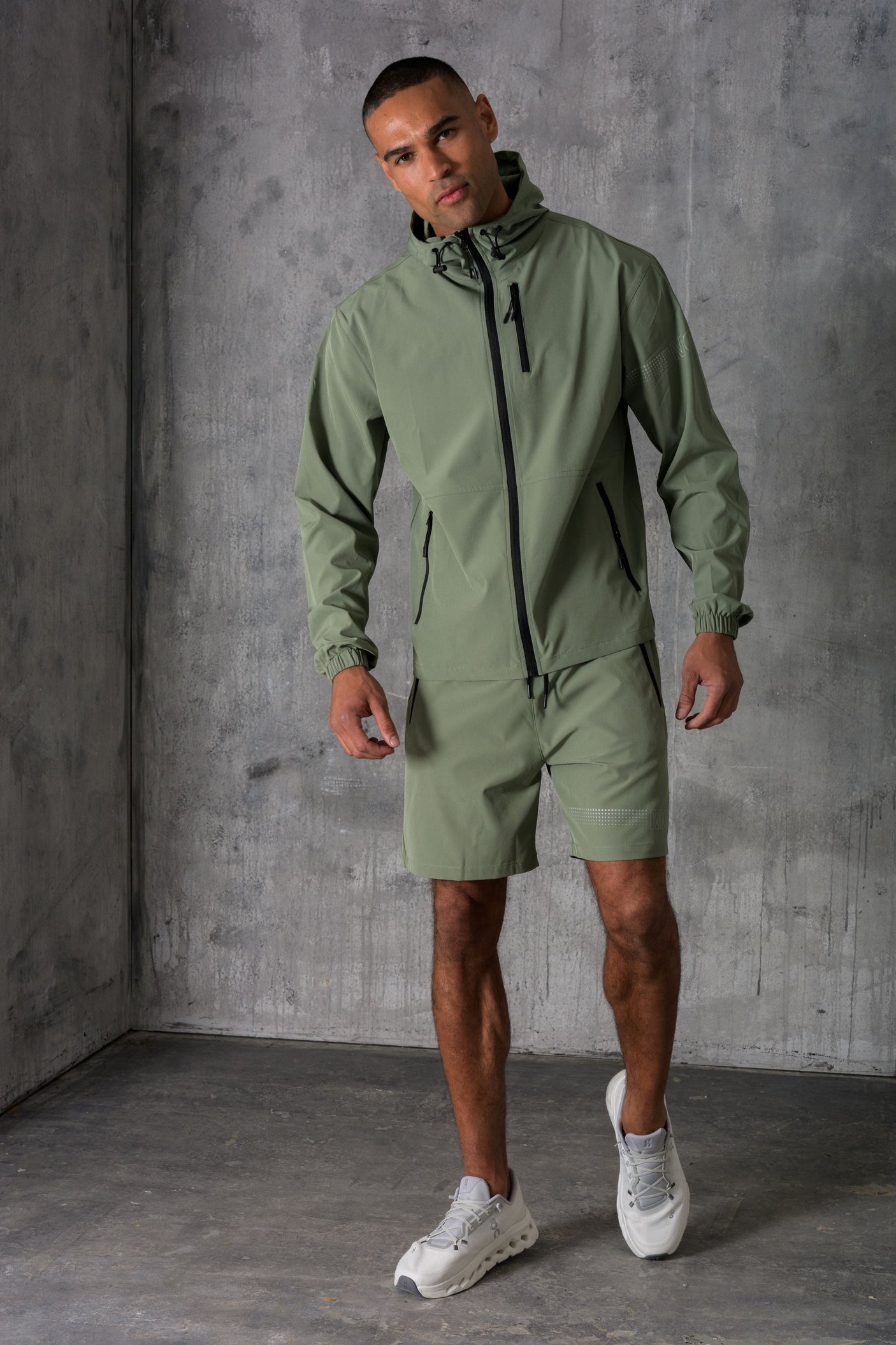 OLYMPUS WINDBREAKER JACKET & SHORT SET- SAGE