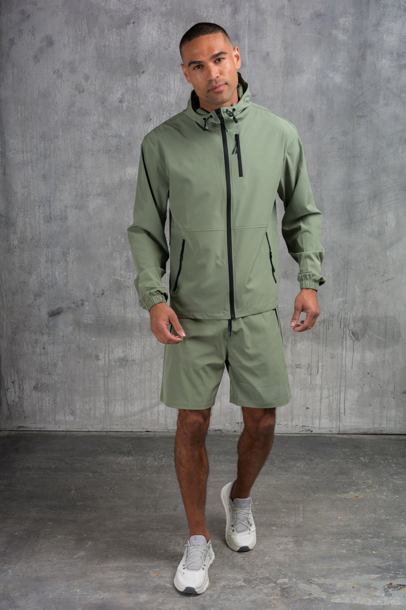 OLYMPUS WINDBREAKER JACKET & SHORT SET- SAGE