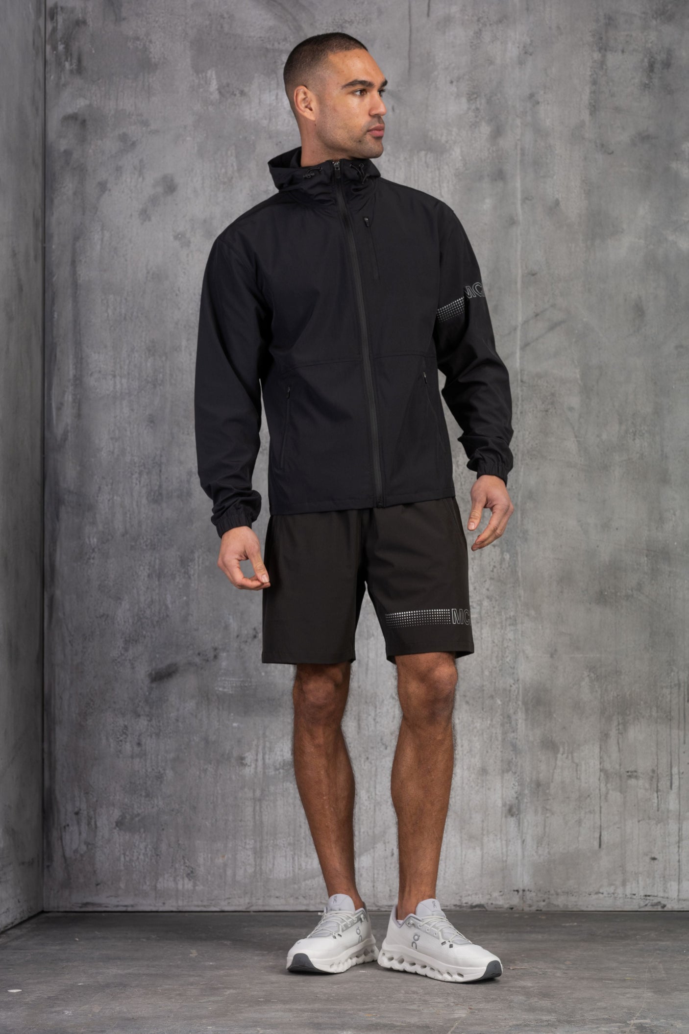 OLYMPUS WINDBREAKER JACKET & SHORT SET- BLACK