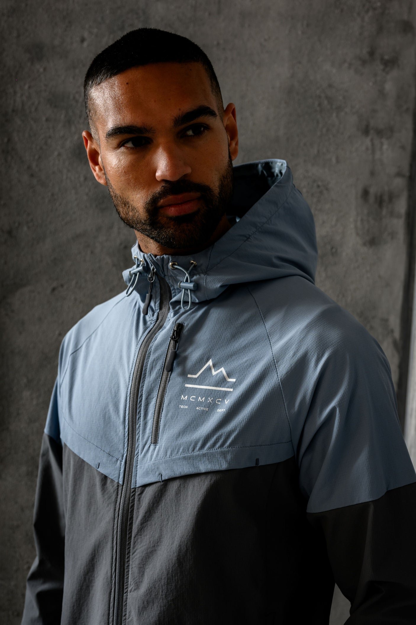RAPELL WINDBREAKER JACKET - SKY/GREY