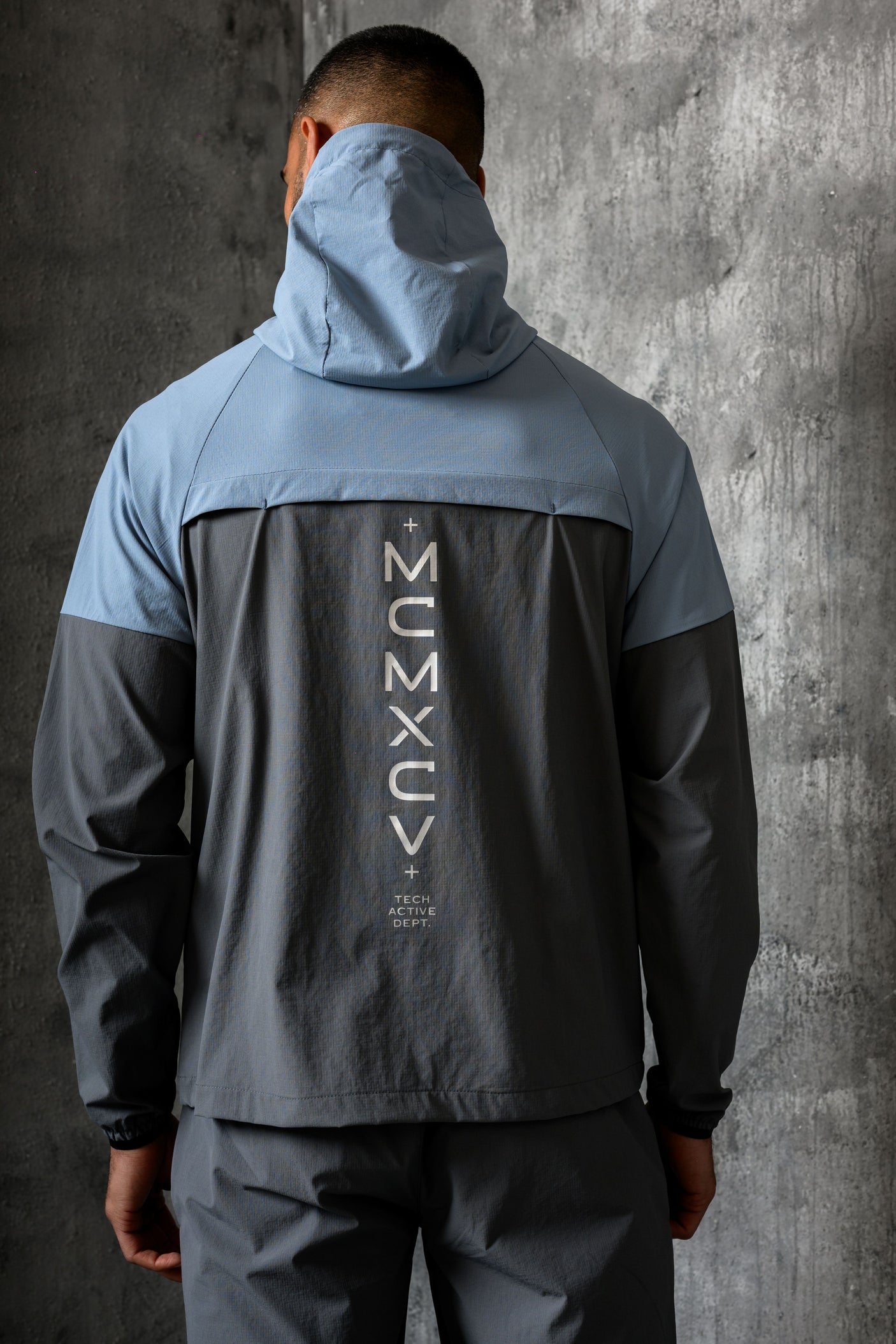 RAPELL WINDBREAKER JACKET - SKY/GREY