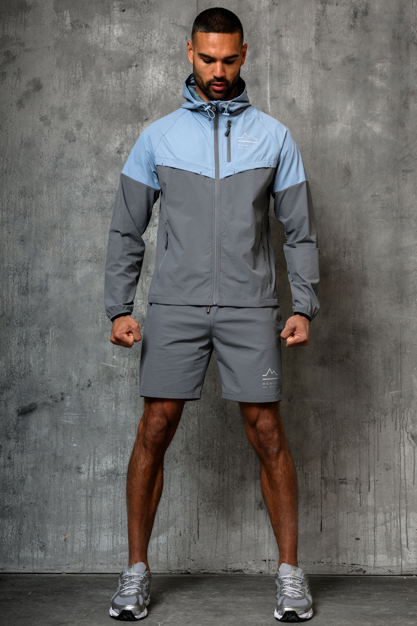 RAPELL WINDBREAKER JACKET - SKY/GREY