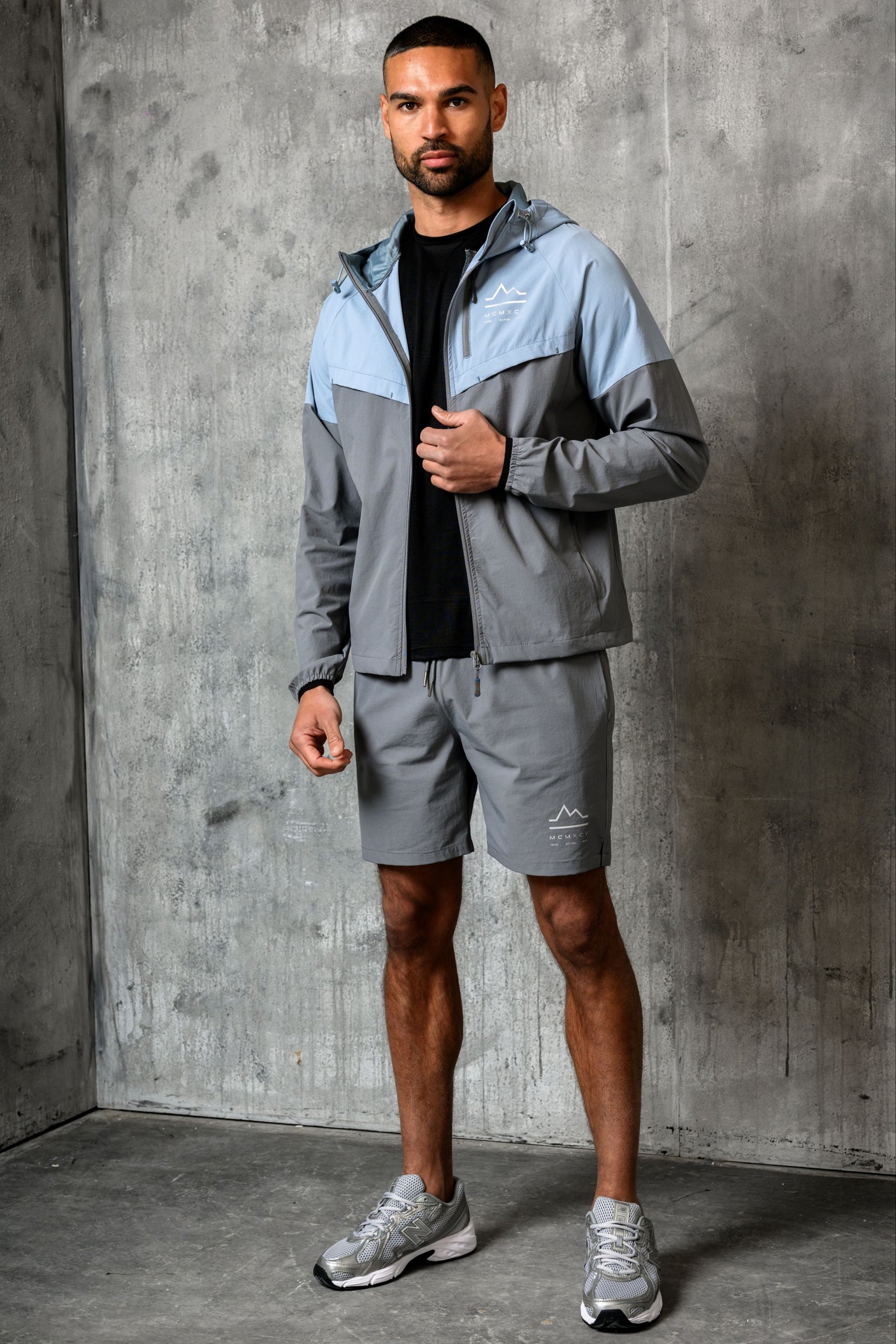RAPELL WINDBREAKER JACKET - SKY/GREY