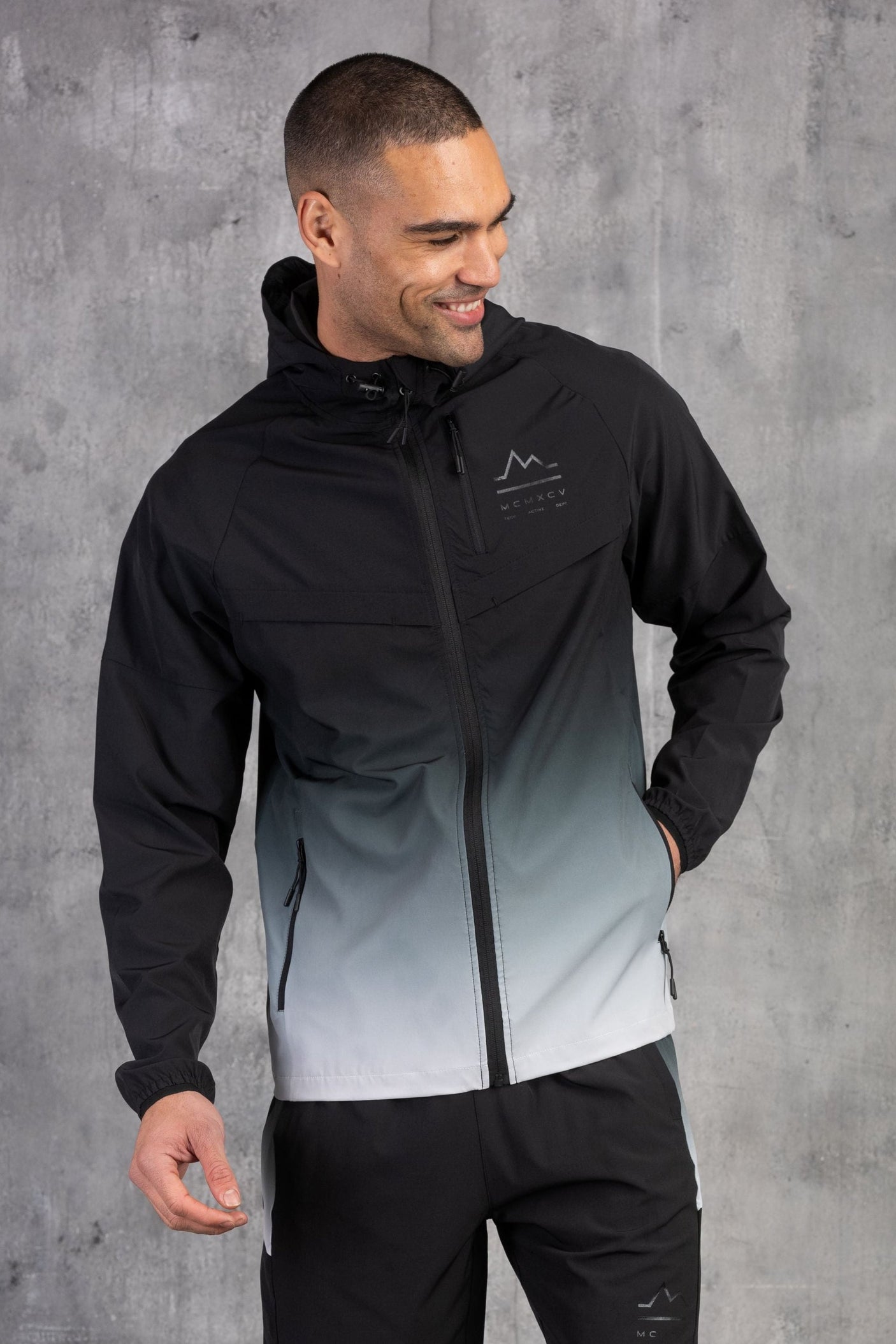 SURGE WINDBREAKER JACKET - SILVER/BLACK