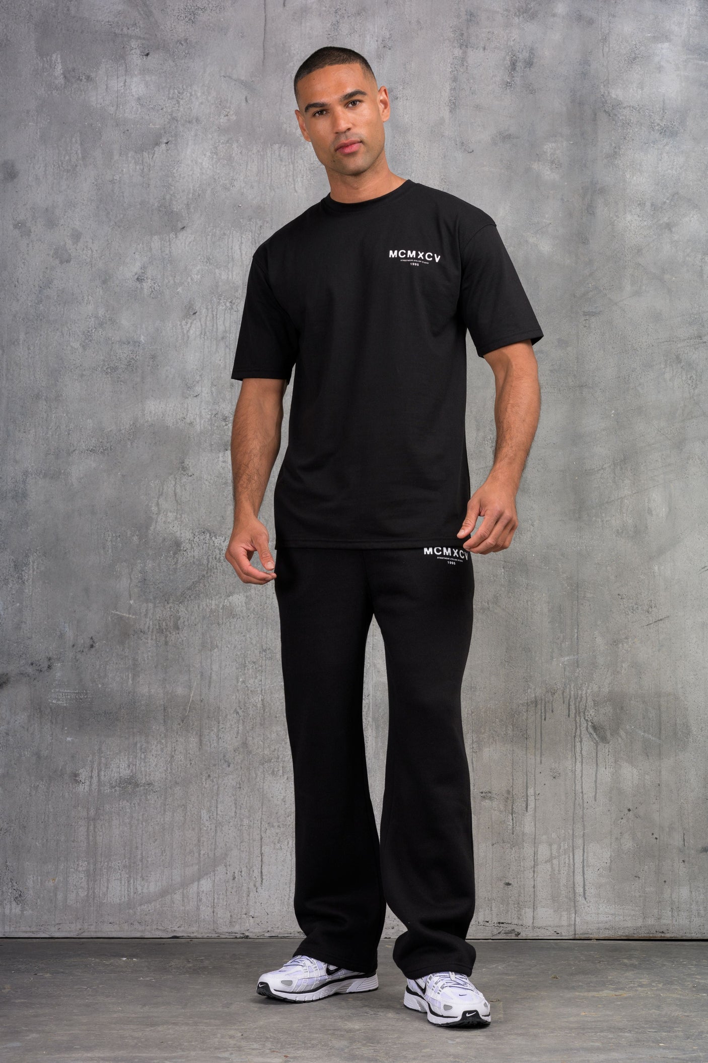 ZEUS TEE & OPEN JOGGER SET - BLACK