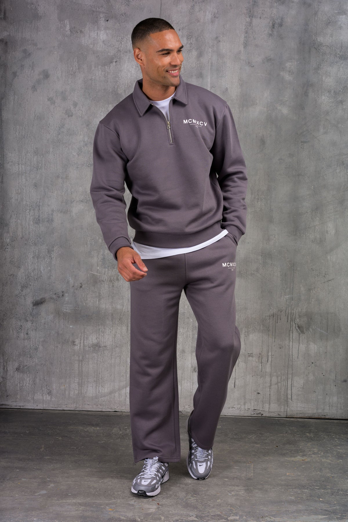 ZEUS 1/4 ZIP TRACKSUIT - CHARCOAL
