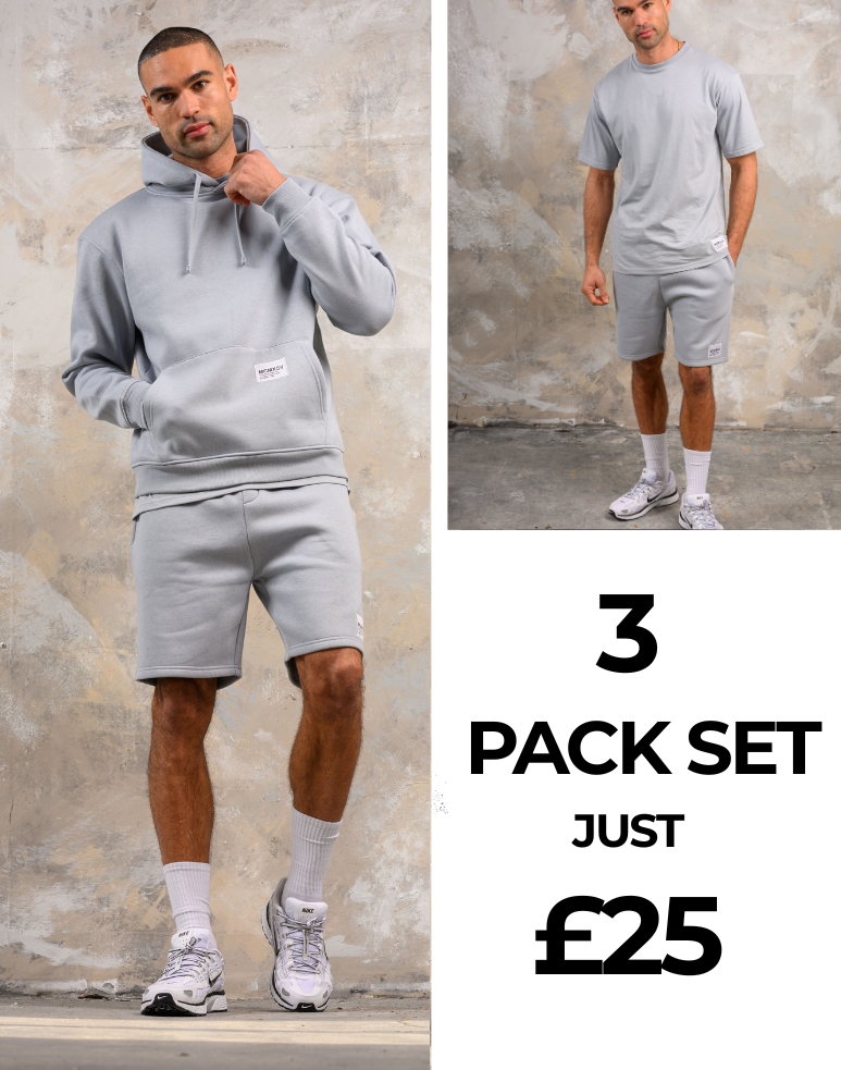 APOLLO HOODY TEE & SHORT SET - ICE BLUE