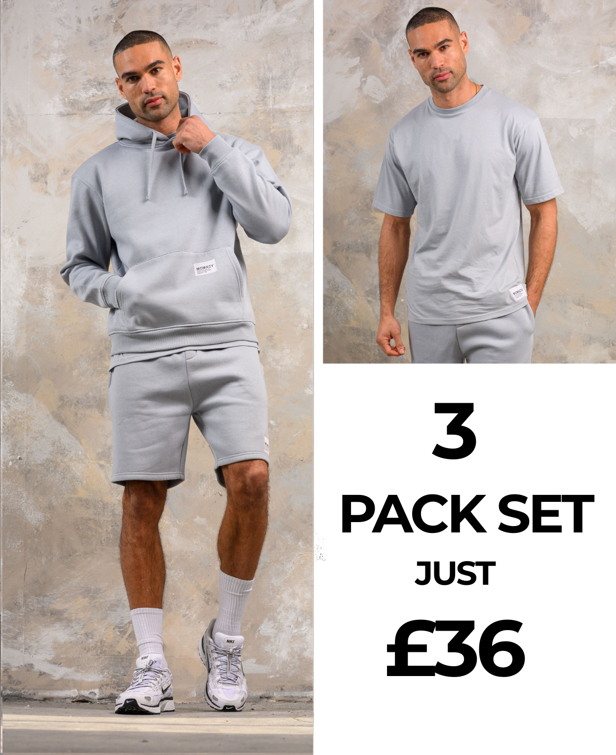 APOLLO HOODY TEE & SHORT SET - ICE BLUE