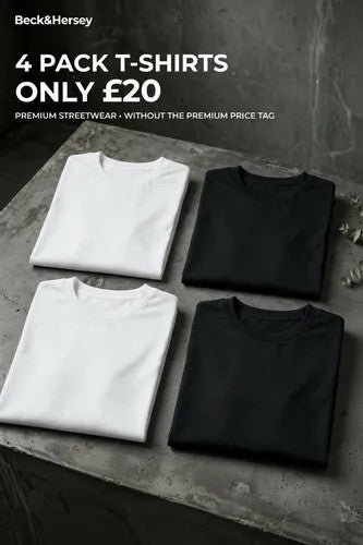 4 PACK BOX FIT T-SHIRT - BLACK/WHITE