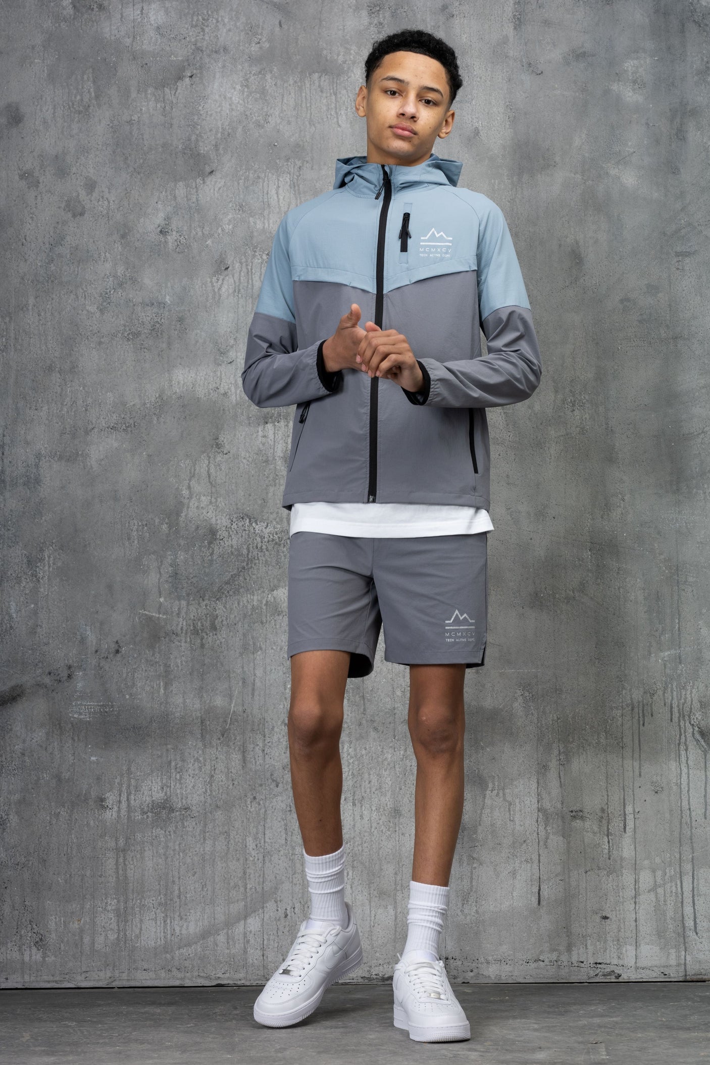 RAPELL JUNIOR TECH JACKET & SHORT - SKY/GREY