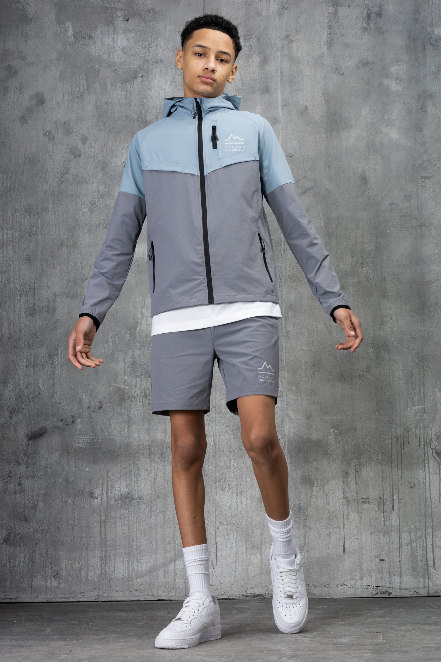 RAPELL JUNIOR TECH JACKET & SHORT - SKY/GREY
