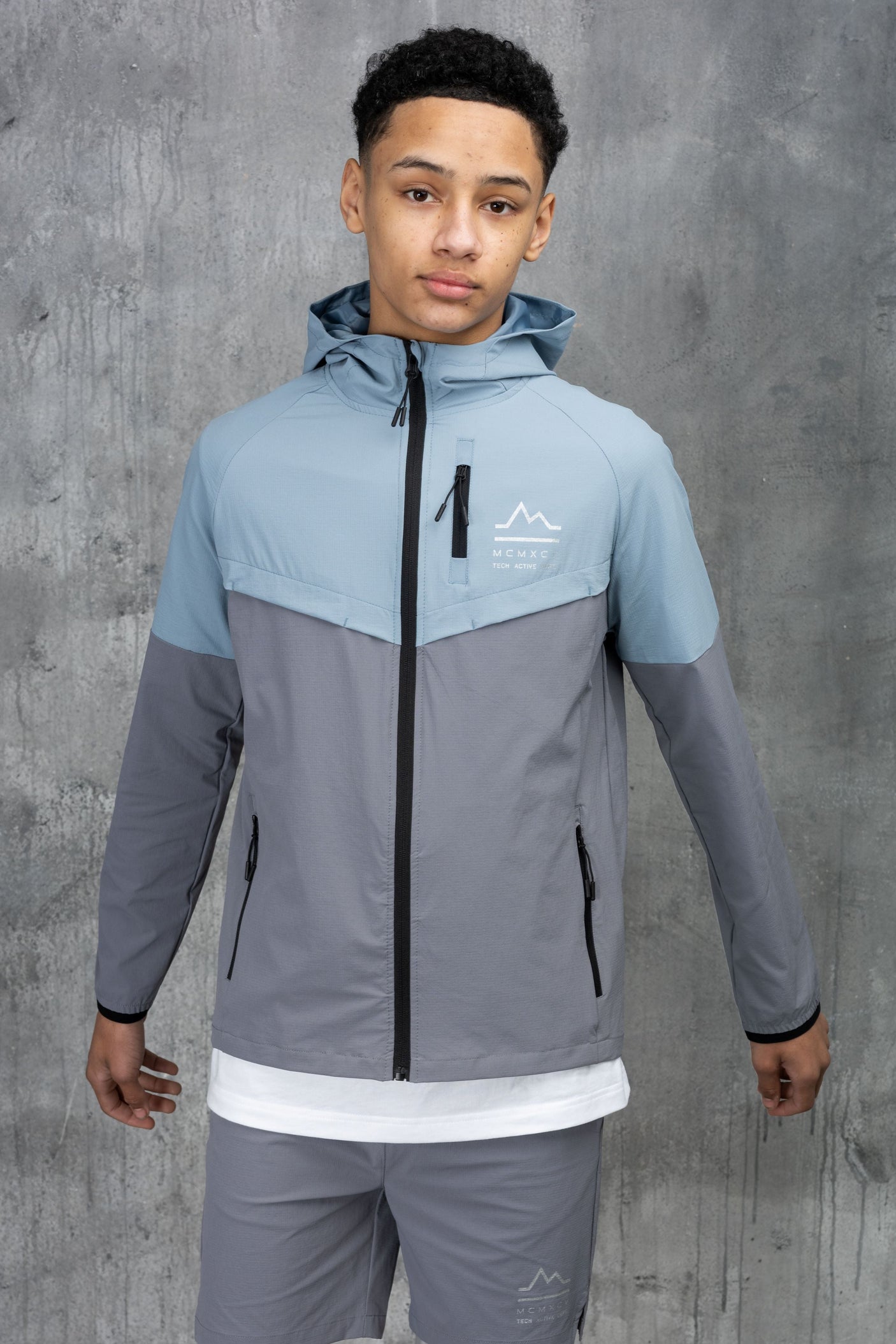 RAPELL JUNIOR TECH JACKET & SHORT - SKY/GREY