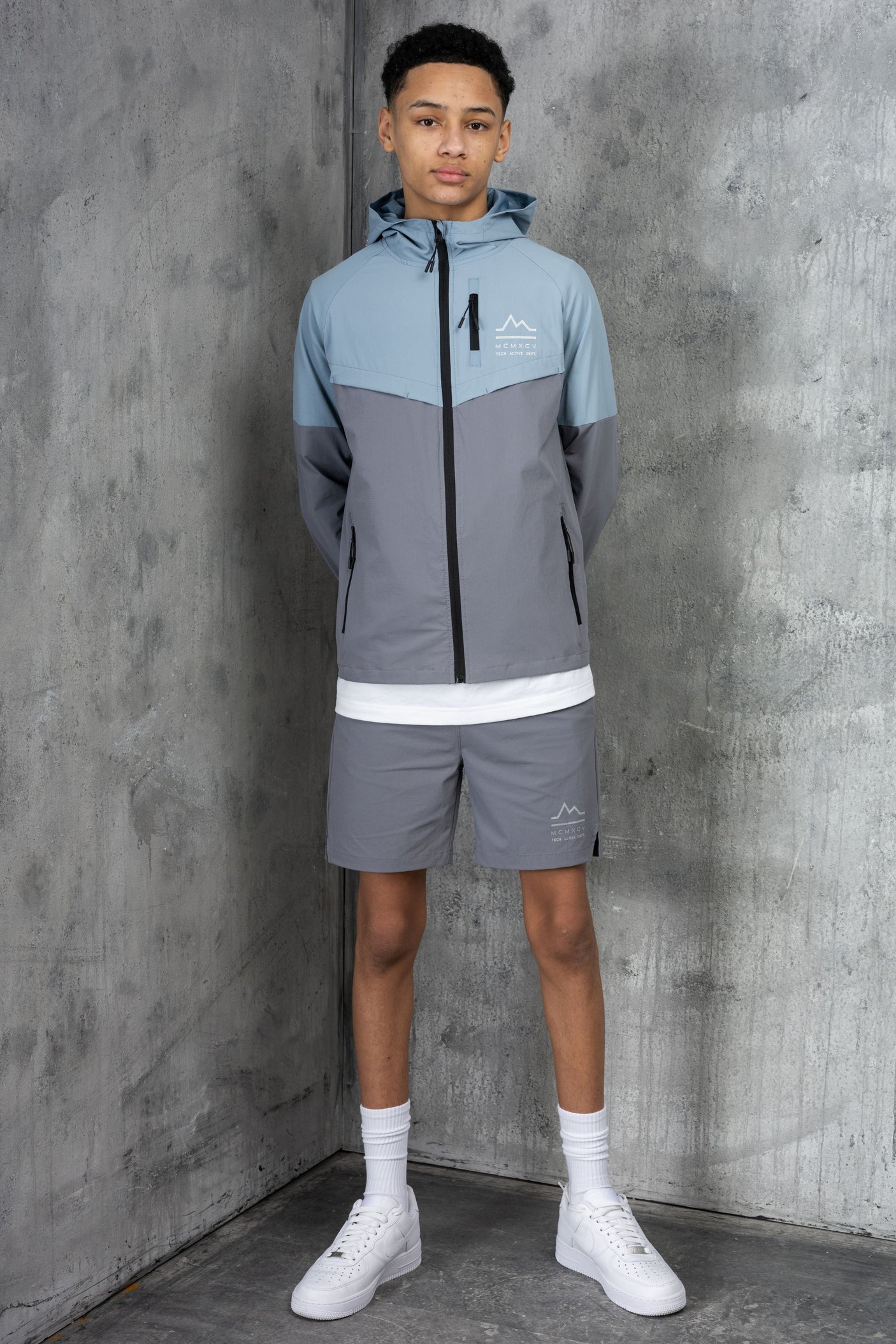 RAPELL JUNIOR TECH JACKET & SHORT - SKY/GREY