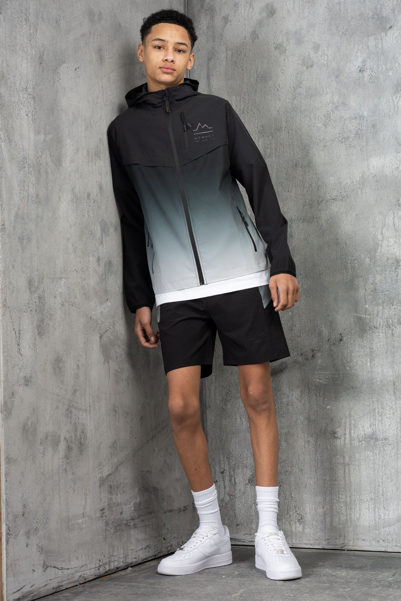 SURGE JUNIOR TECH JACKET & SHORT - SILVER/BLACK