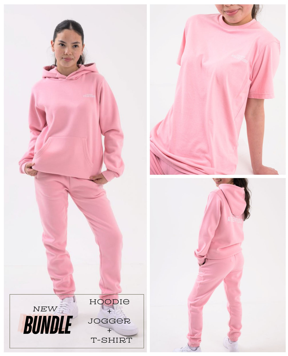 BUNDLE PACK - MAYA GIRLS TRACKSUIT & T-SHIRT SET - CANDY PINK