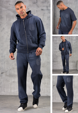 CLUB EDIT PREMIUM TRACKSUIT & T-SHIRT SET - WASHED NAVY