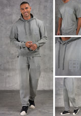 CLUB EDIT PREMIUM TRACKSUIT & T-SHIRT SET - WASHED GREY